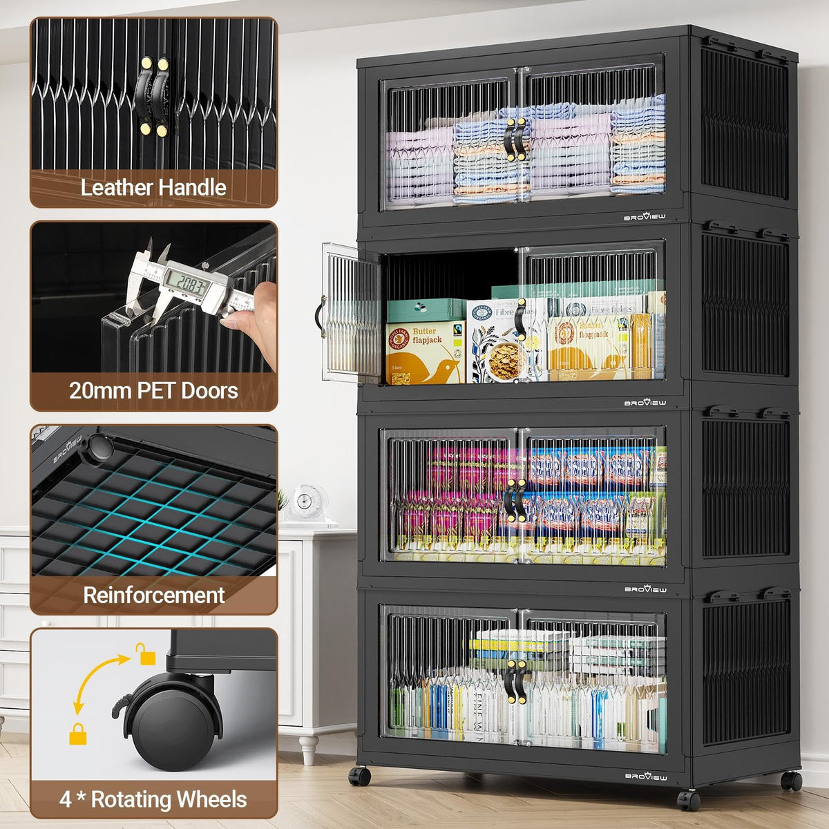 800Qt Extra Large Stackable Storage Bins with Lid (4 Count)