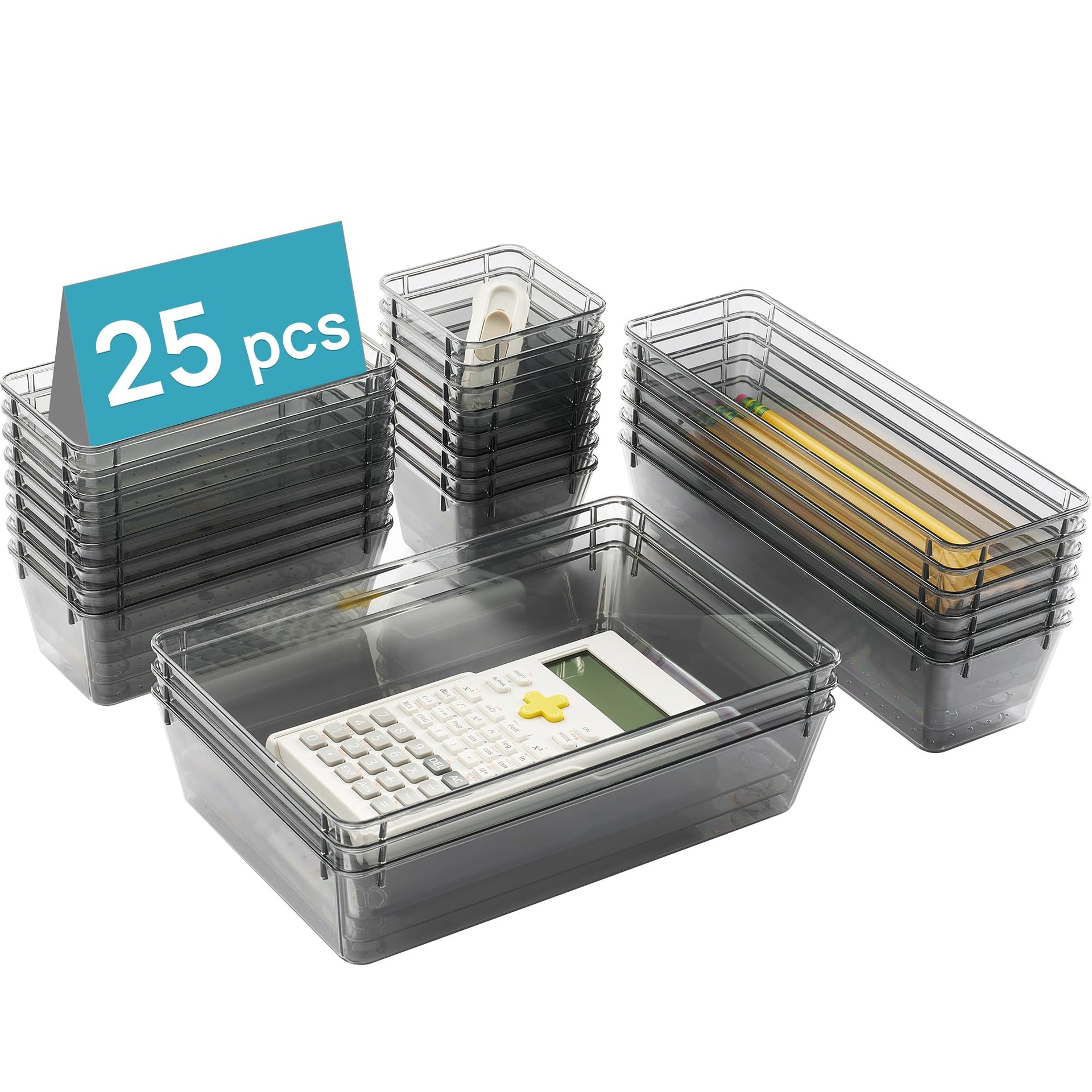 25 Pack Plastic Drawer Organizers with Non (25 Count)
