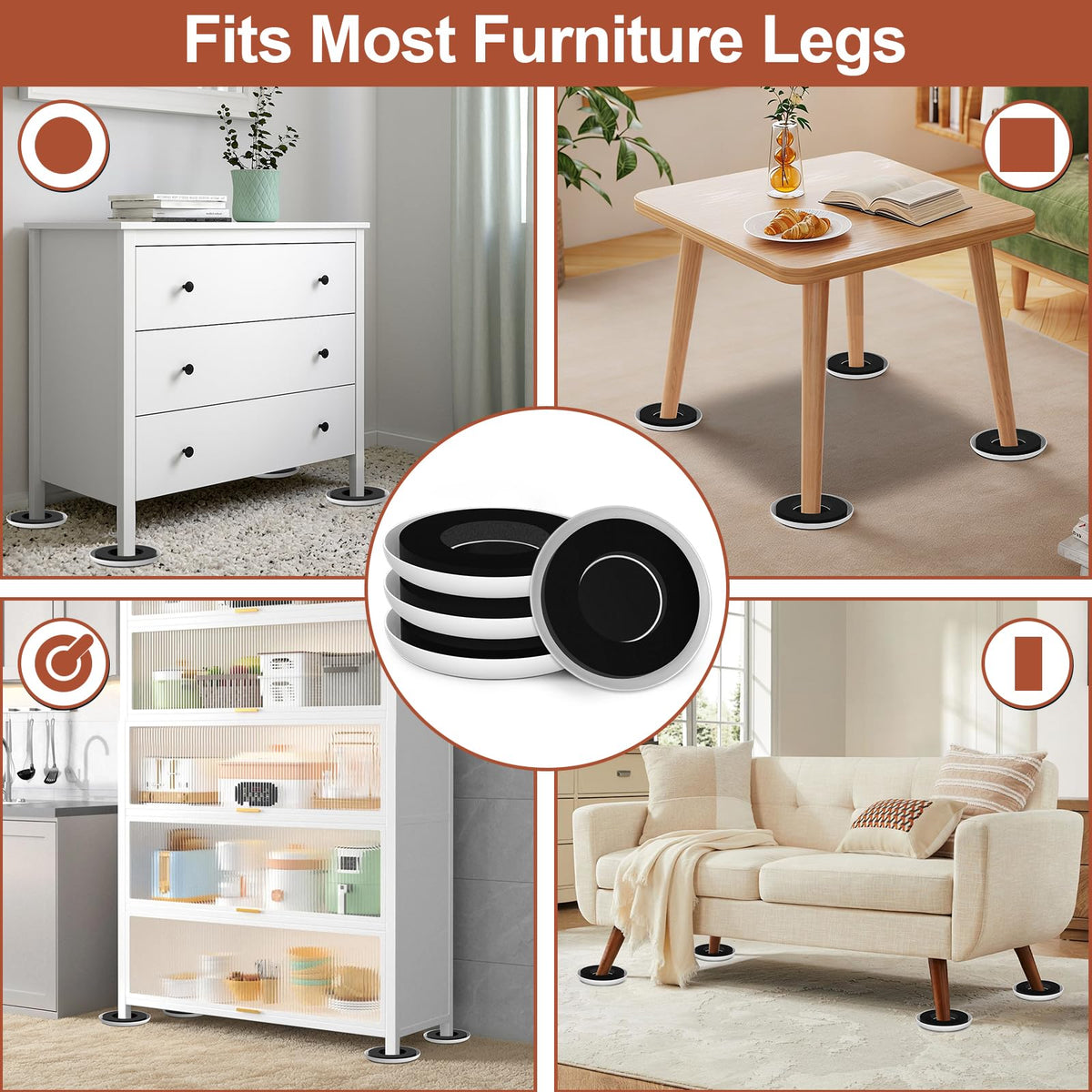 Furniture Sliders for Carpets (4 Count)