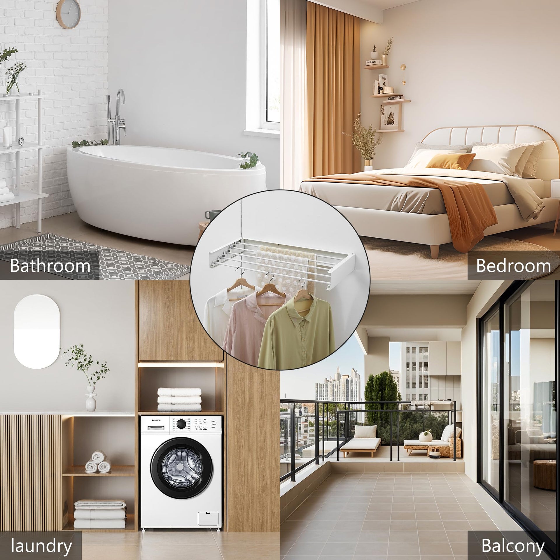 Wall Mounted Clothes Drying Rack