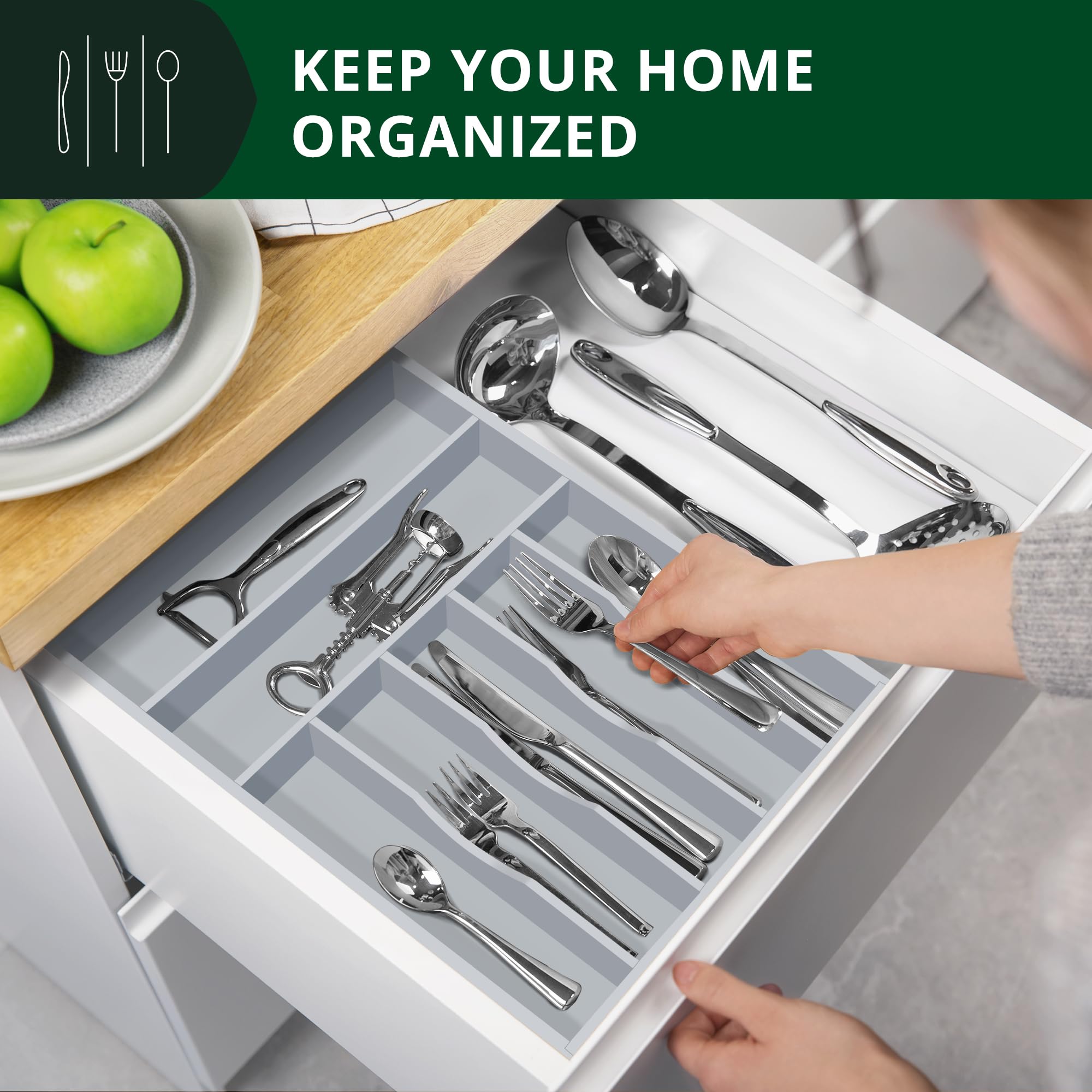 Luxury Bamboo Kitchen Drawer Organizer