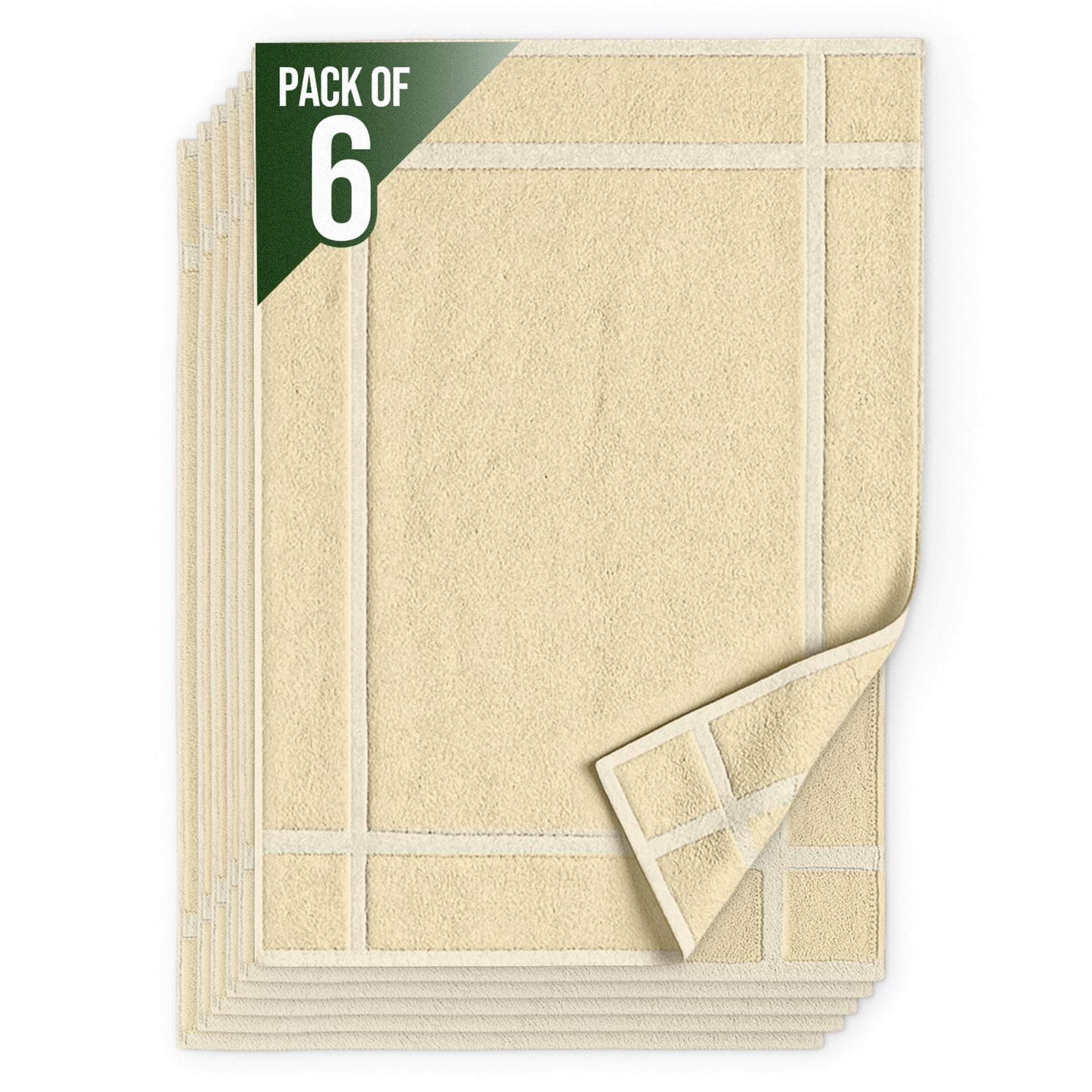 Pack of 6 100% Cotton Bath Mat 18x25 inches