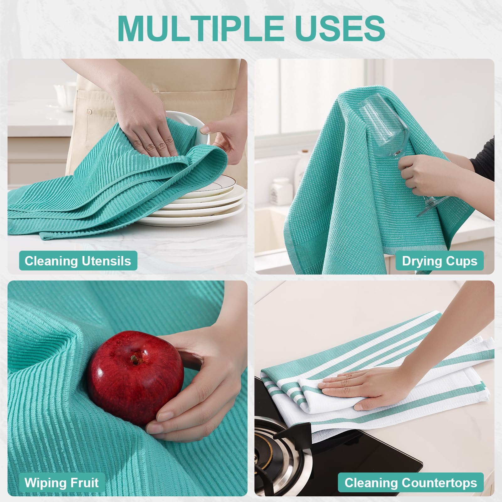 Cotton 380 GSM Premium Kitchen Towels (9 Count)