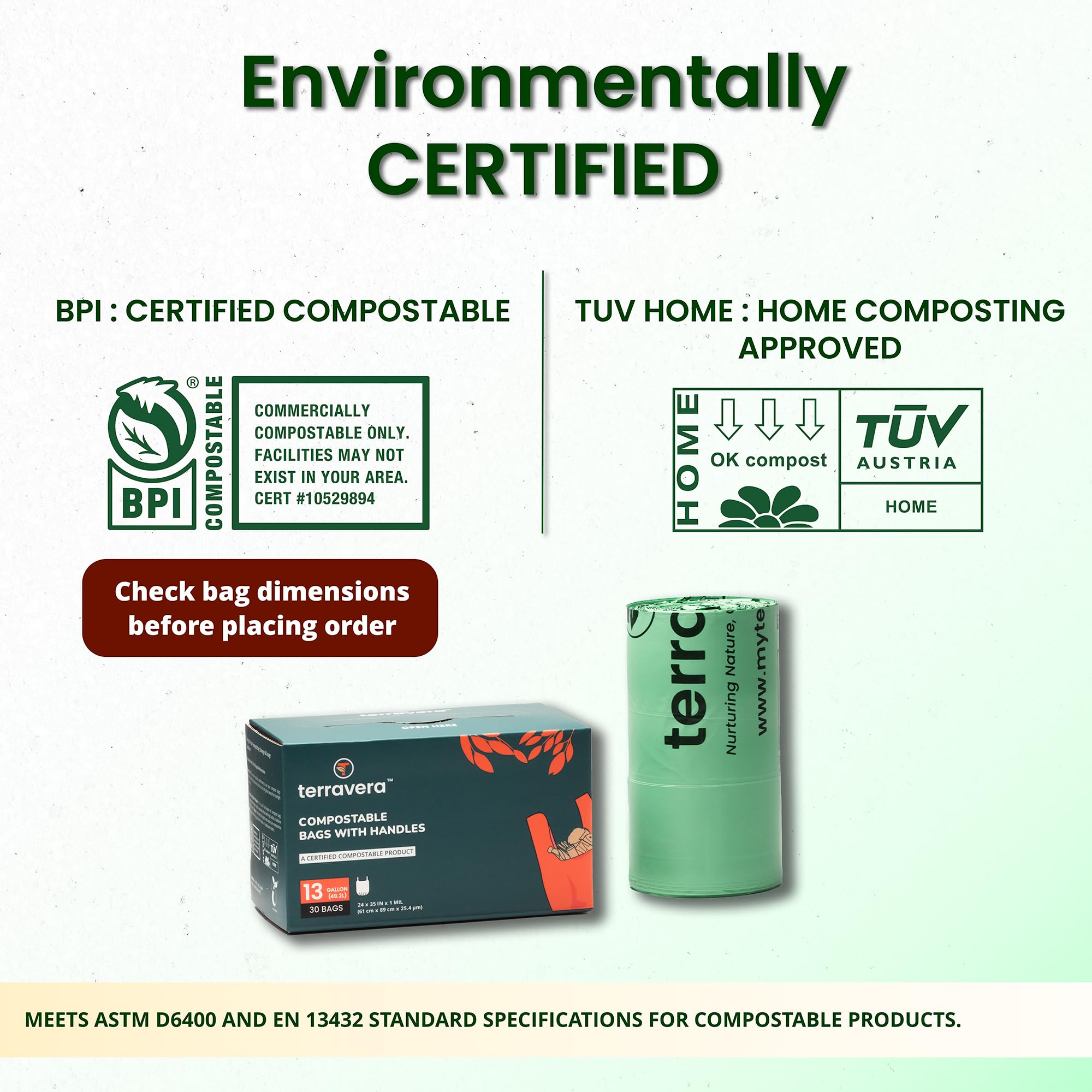 13 Gallon Compostable Trash Bags (30 Count)