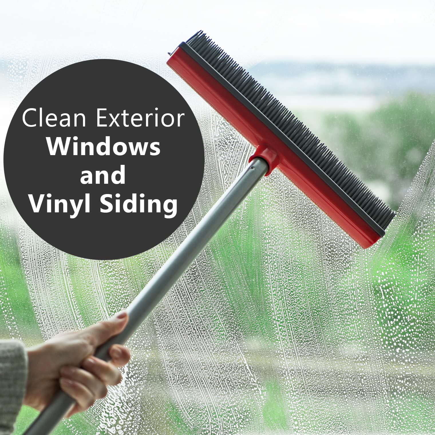 Rubber Broom with Adjustable Handle