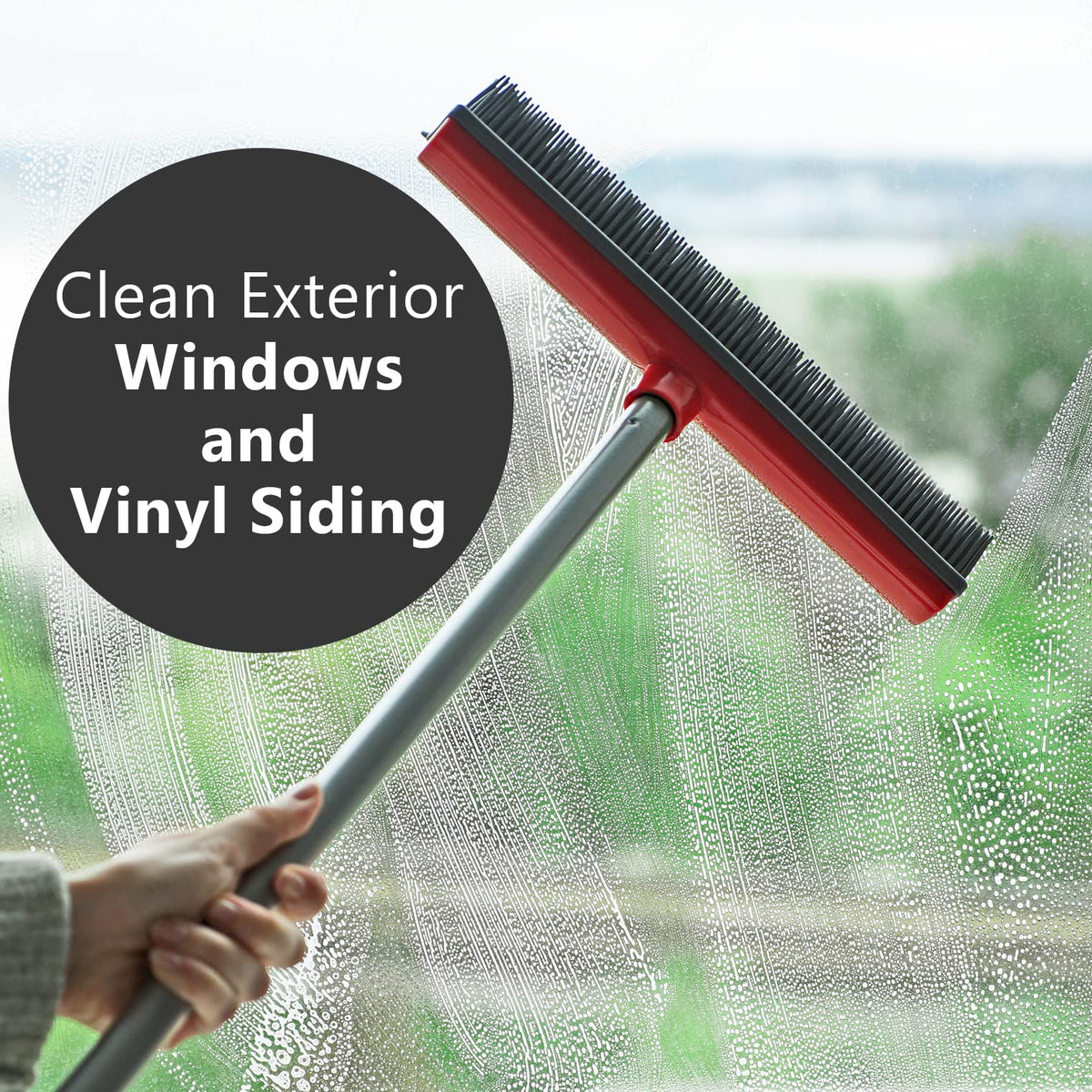 Rubber Broom with Adjustable Handle