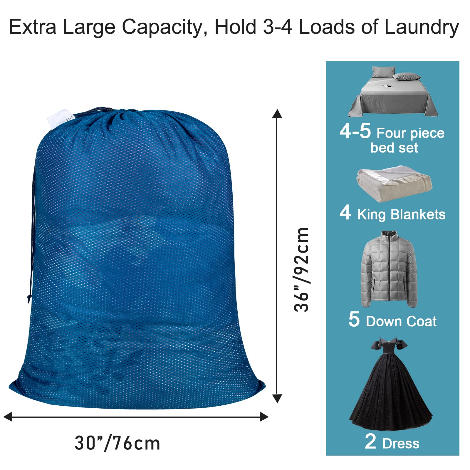 2 Pack Heavy Duty Diamond Mesh Laundry Bag (2 Count)