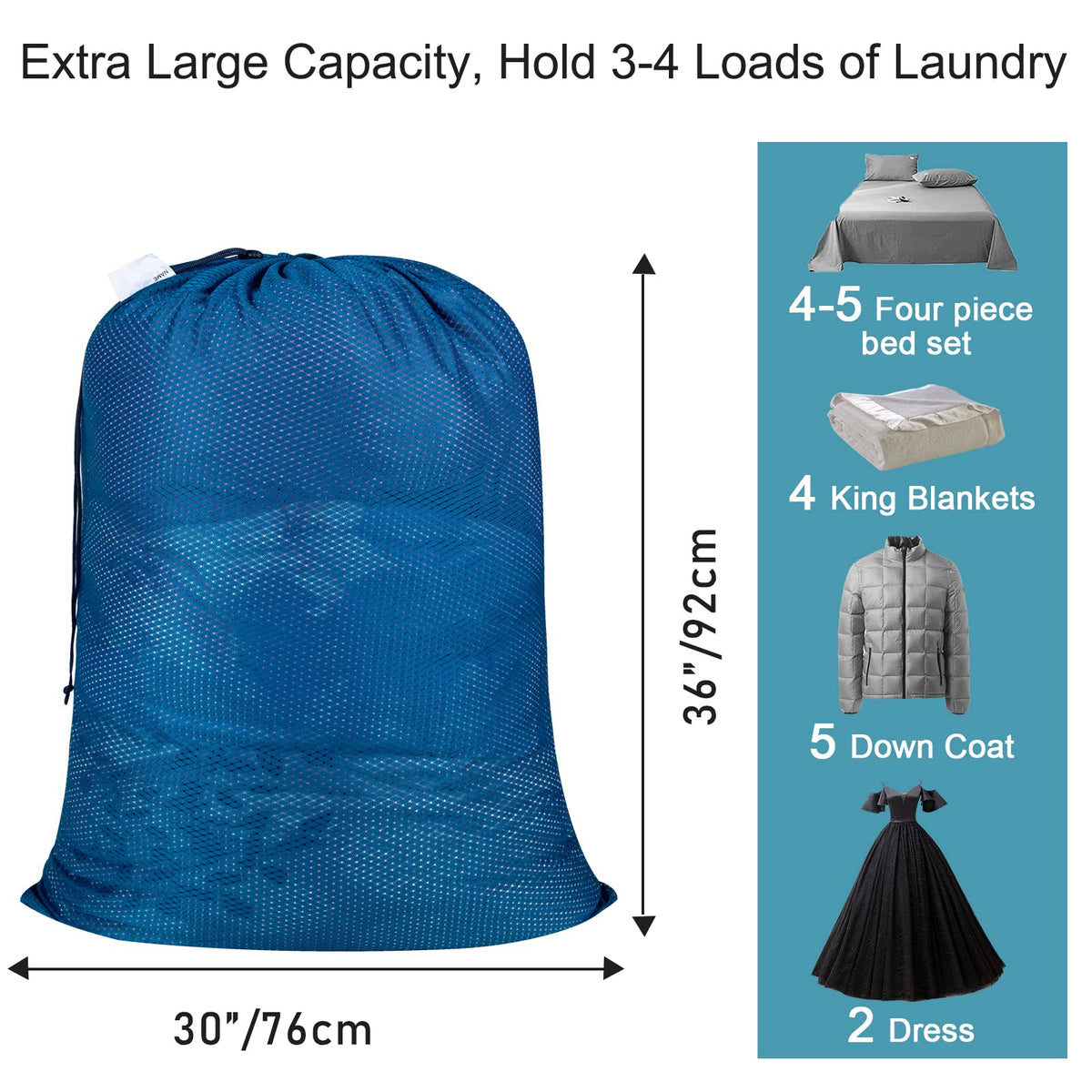 2 Pack Heavy Duty Diamond Mesh Laundry Bag (2 Count)