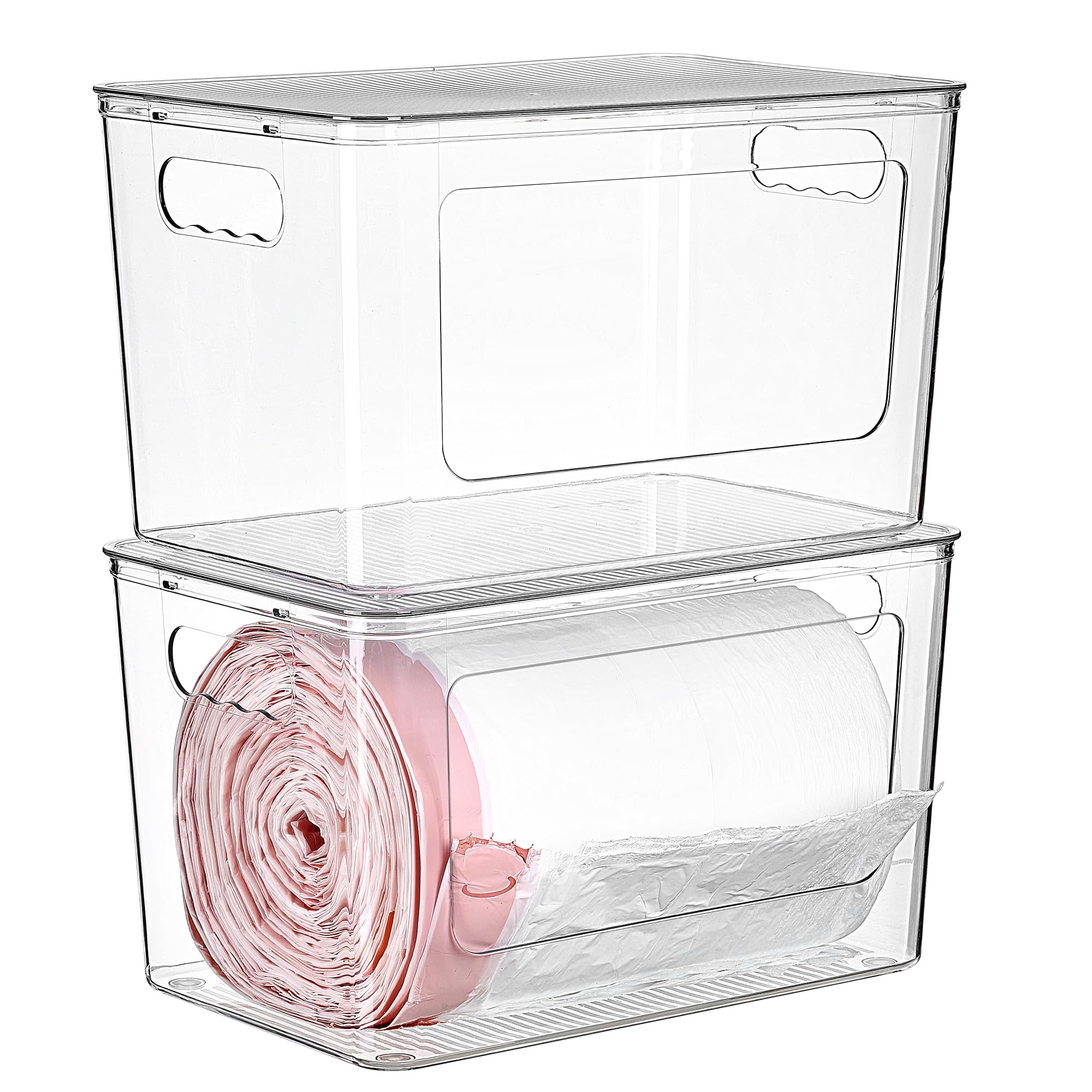 2 Pack Clear Trash Bag Holder (2 Count)