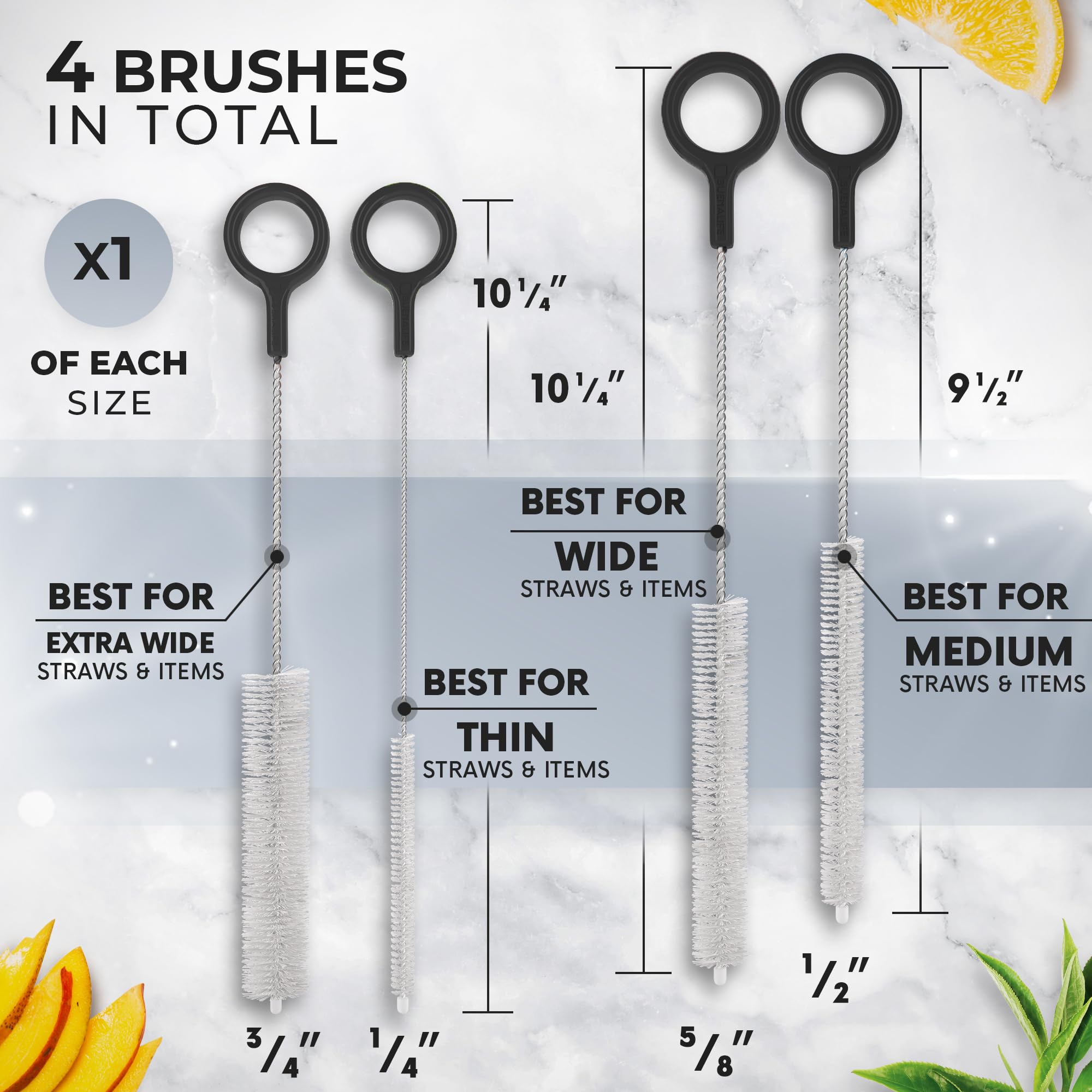 Heavy Duty Cleaning Brushes Set of 4 (4 Count)