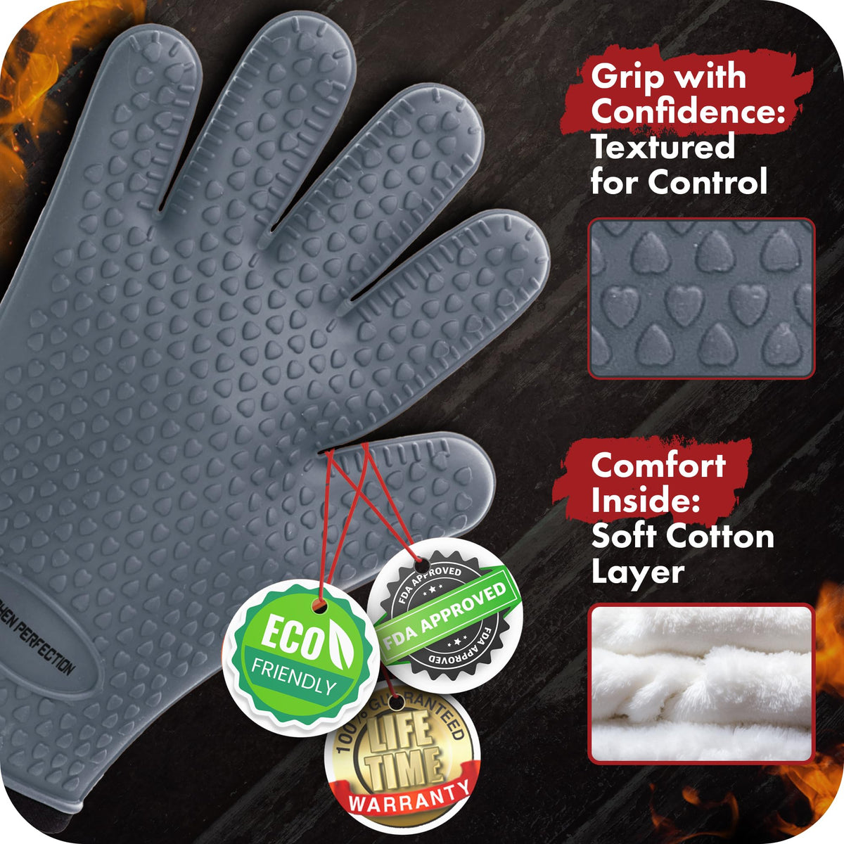 S Silicone Smoker BBQ Gloves (2 Count)