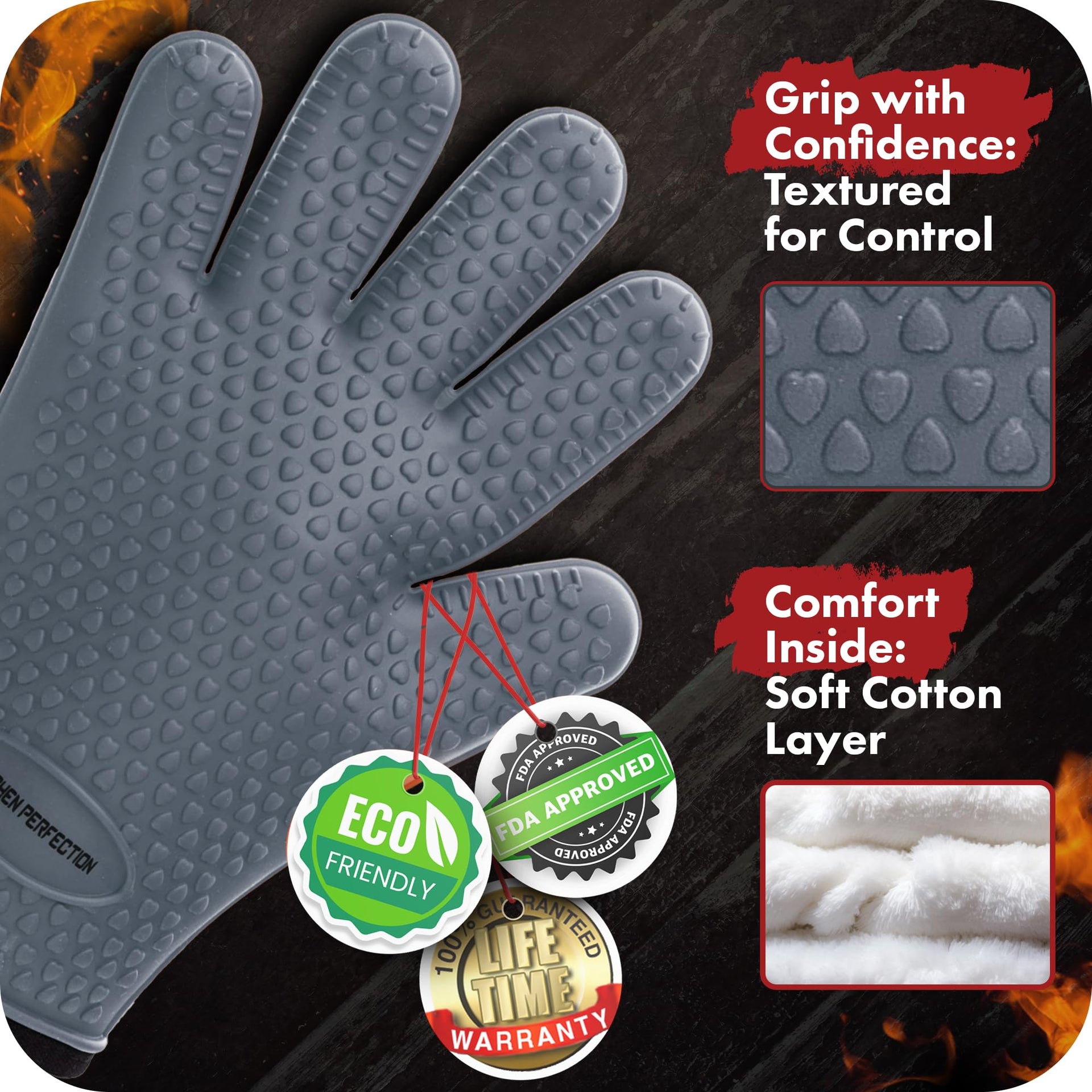 Silicone Smoker BBQ Gloves (2 Count)