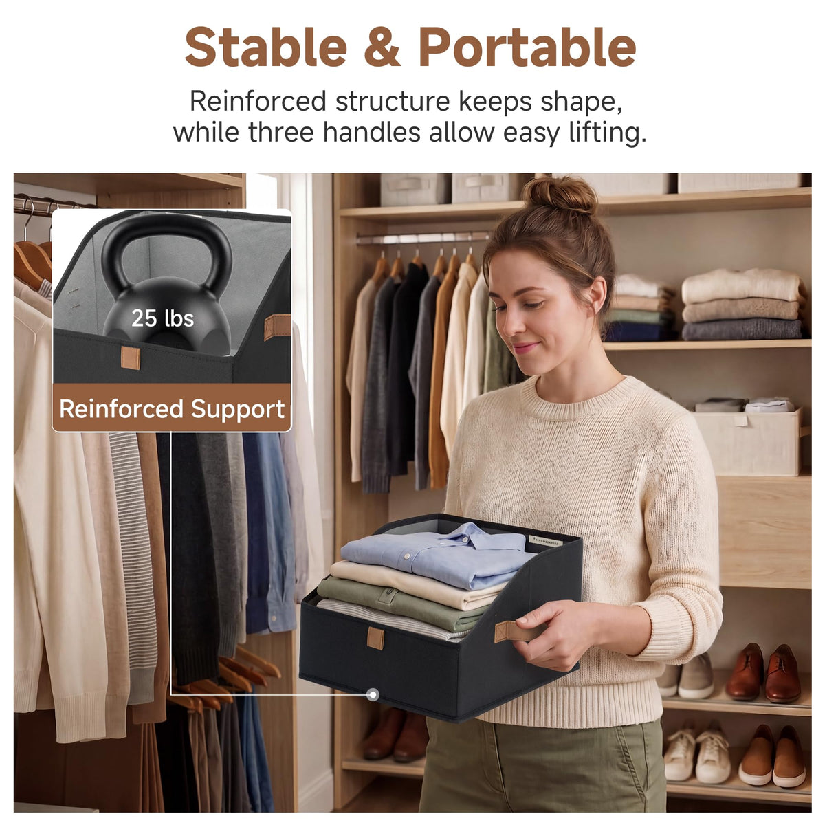 Closet Storage Bins Trapezoid (3 Count)