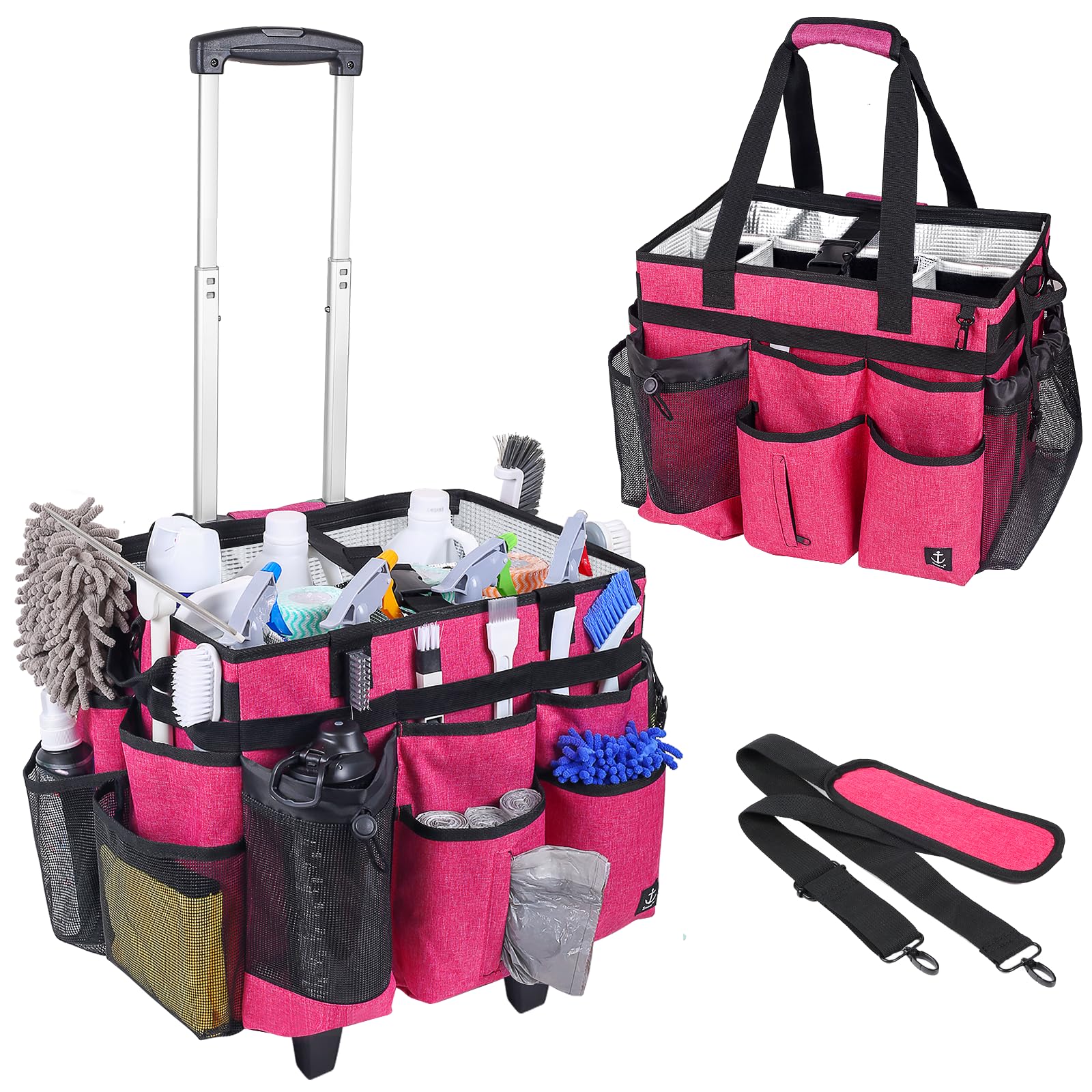Rolling Cleaning Caddy Bag Built