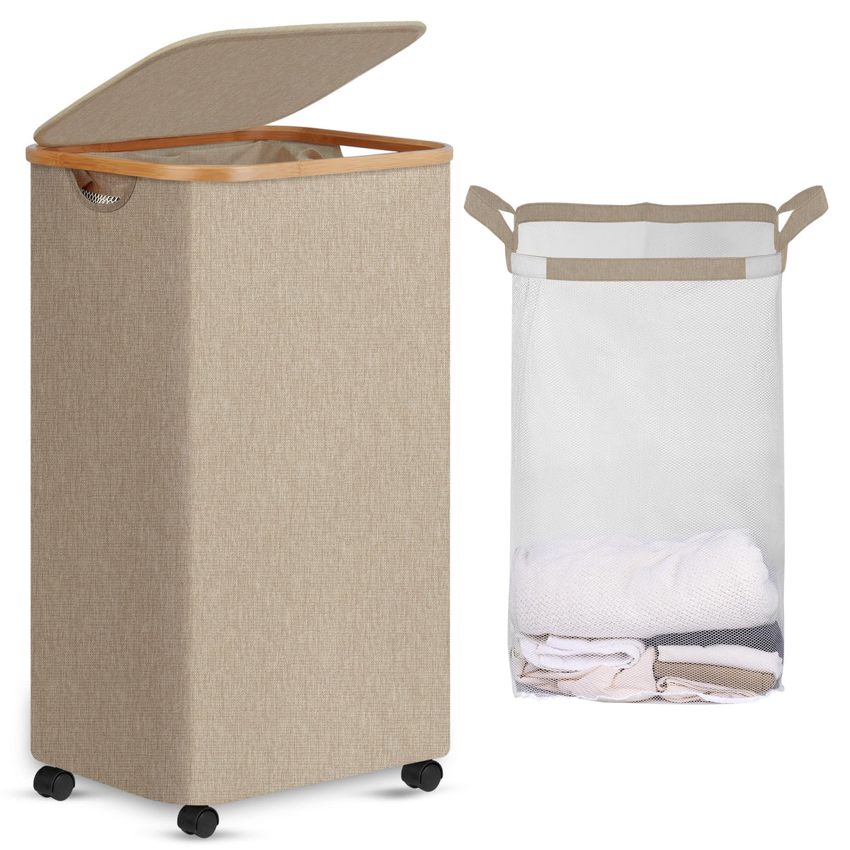 Laundry Basket with Wheels