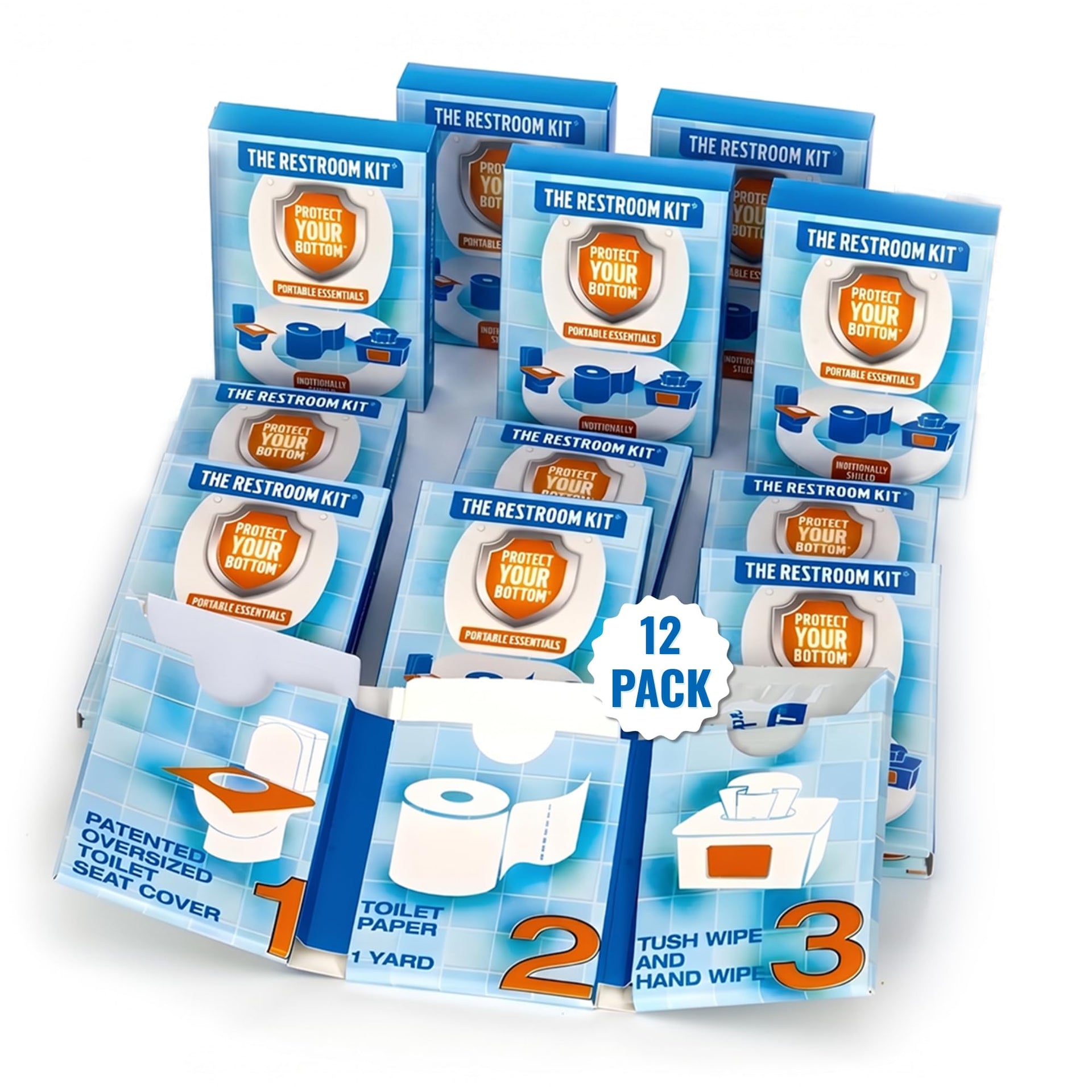 12 Pack Portable Disposable Toilet Seat Cover for Travel (12 Count)