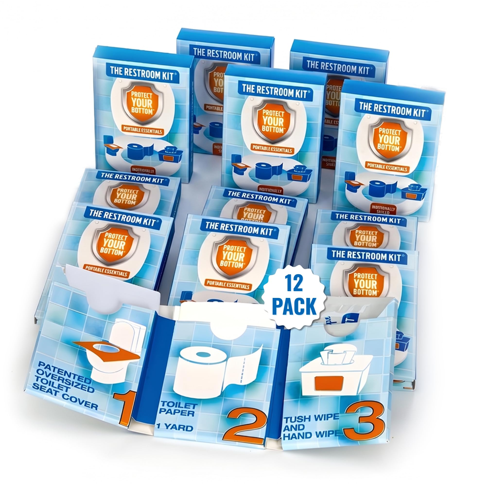 12 Pack Portable Disposable Toilet Seat Cover for Travel (12 Count)
