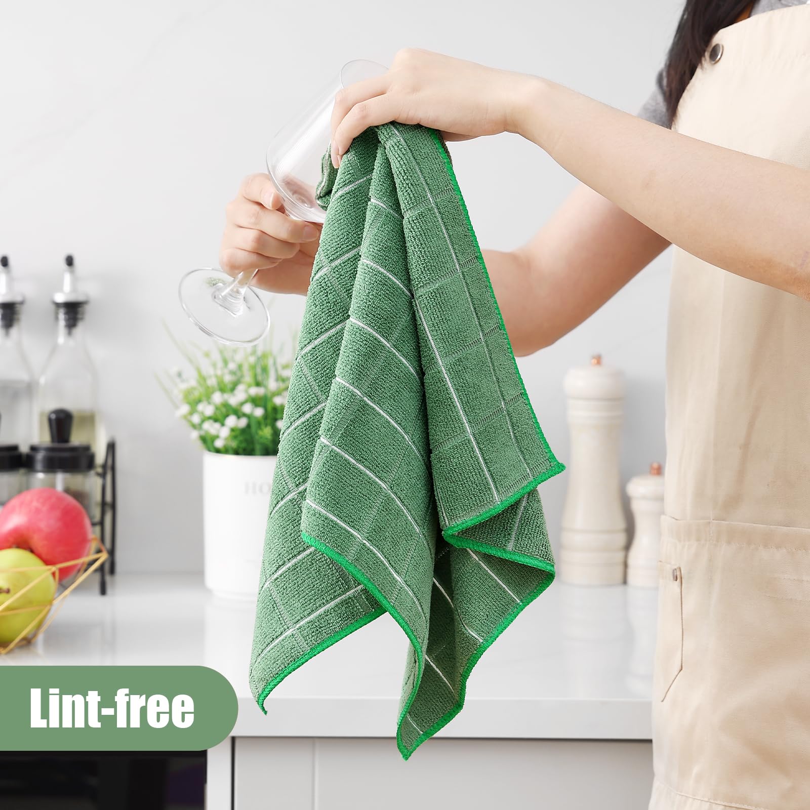 Microfiber Kitchen Towels and Dishcloths Sets (12 Count)