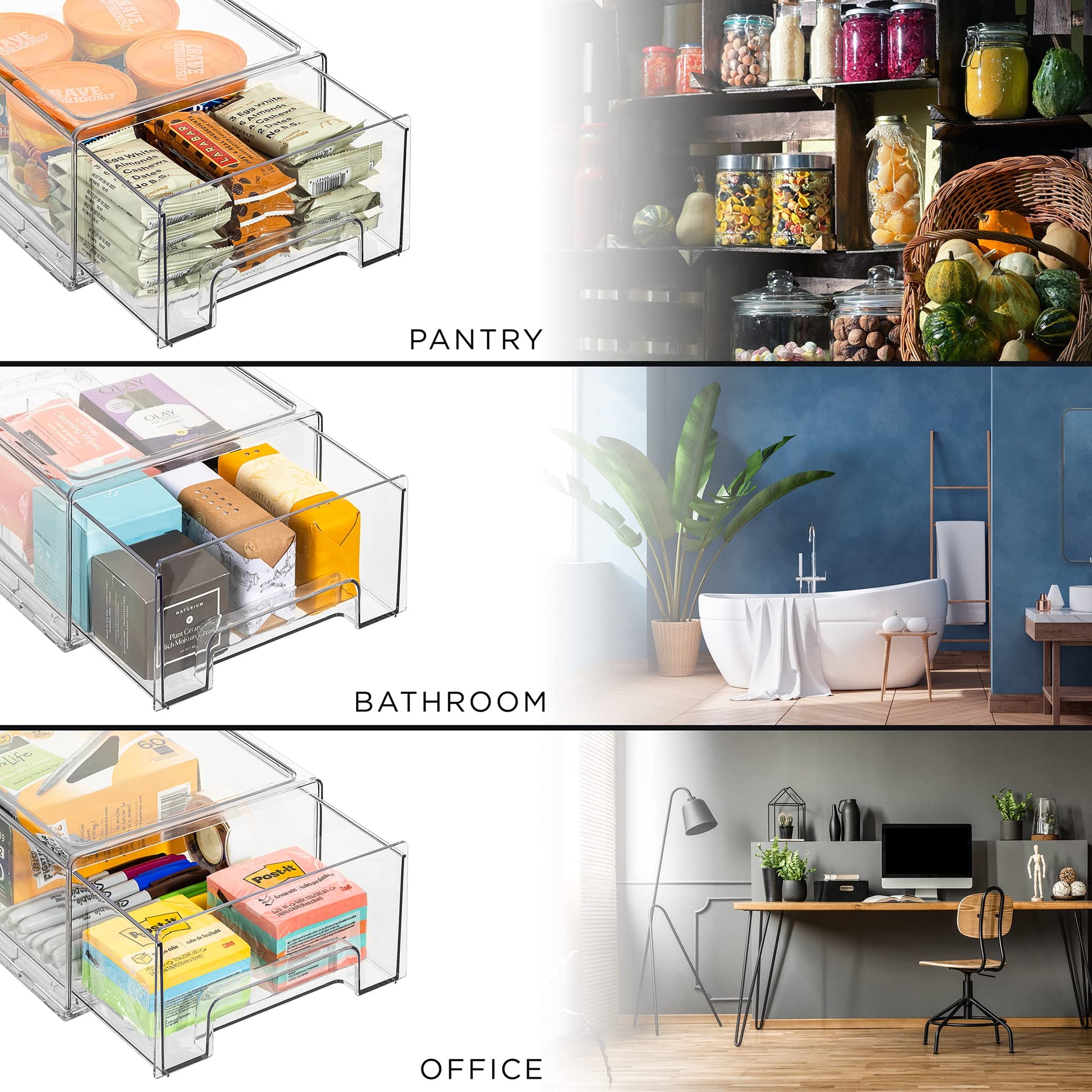 Medium Clear Storage Drawers