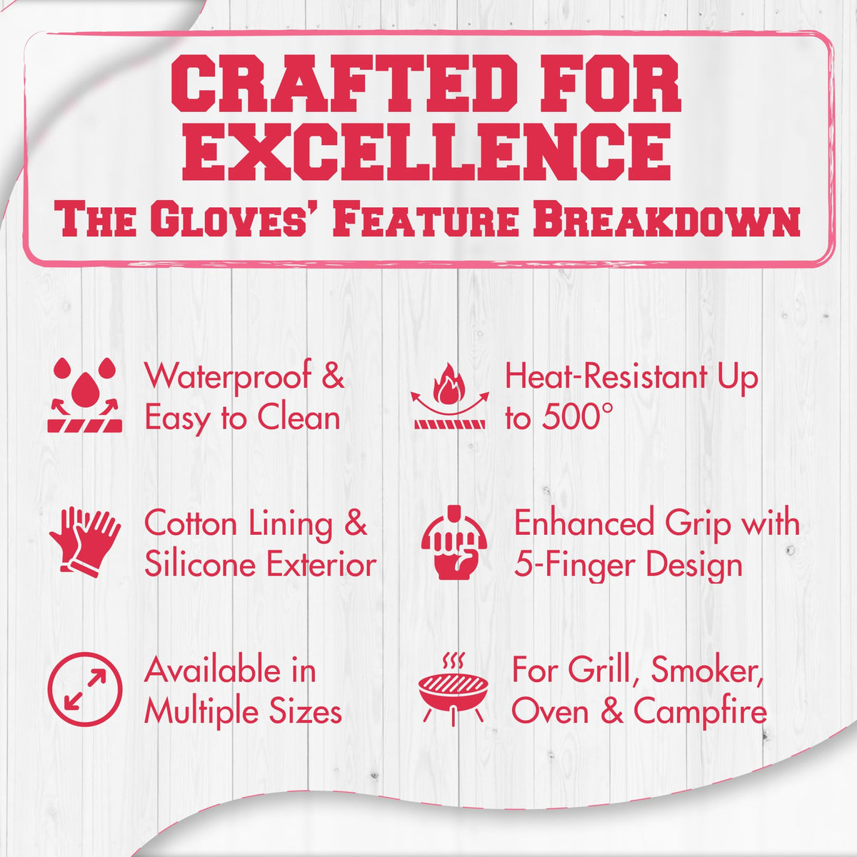 S Silicone Smoker BBQ Gloves