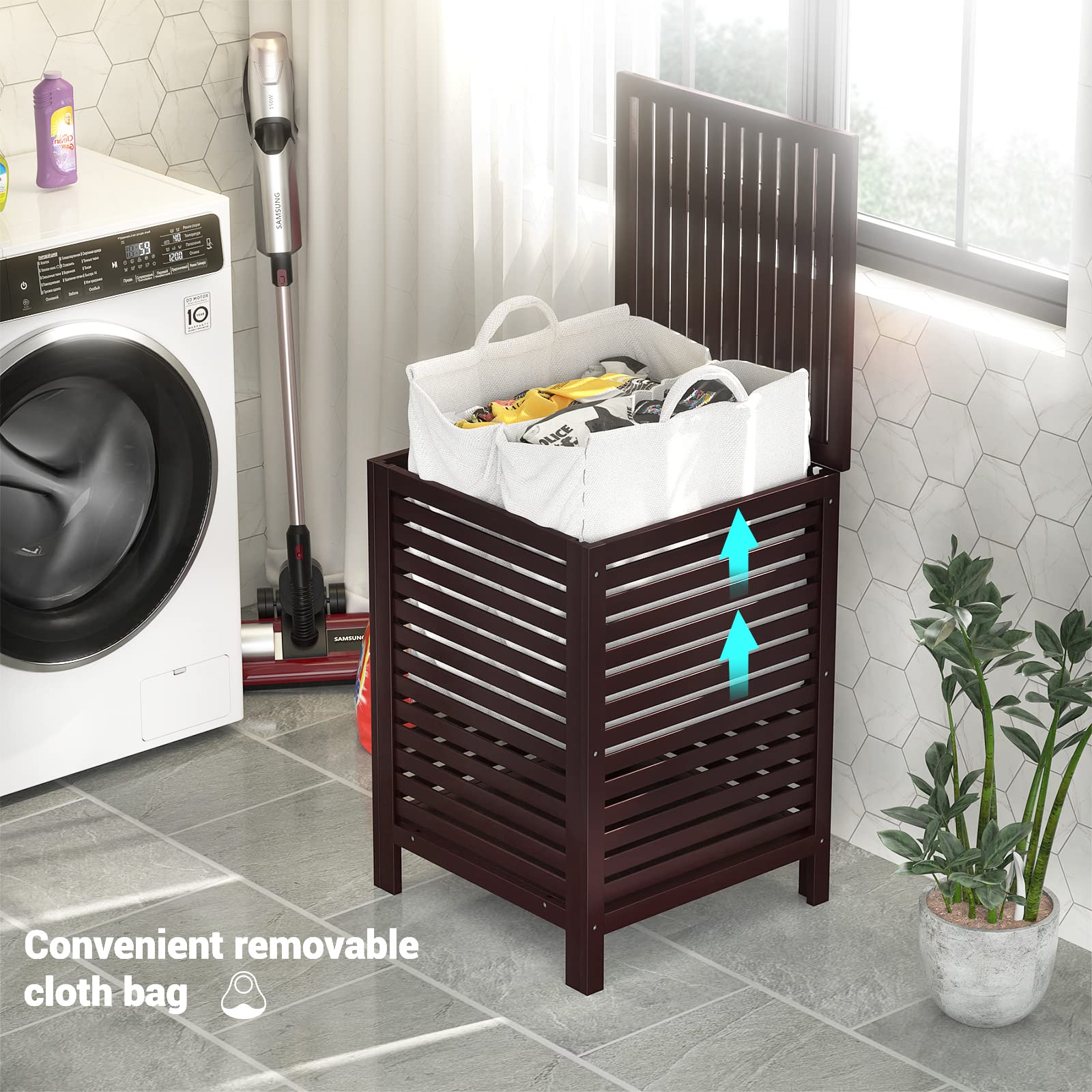 Bamboo Laundry Hamper with Lid