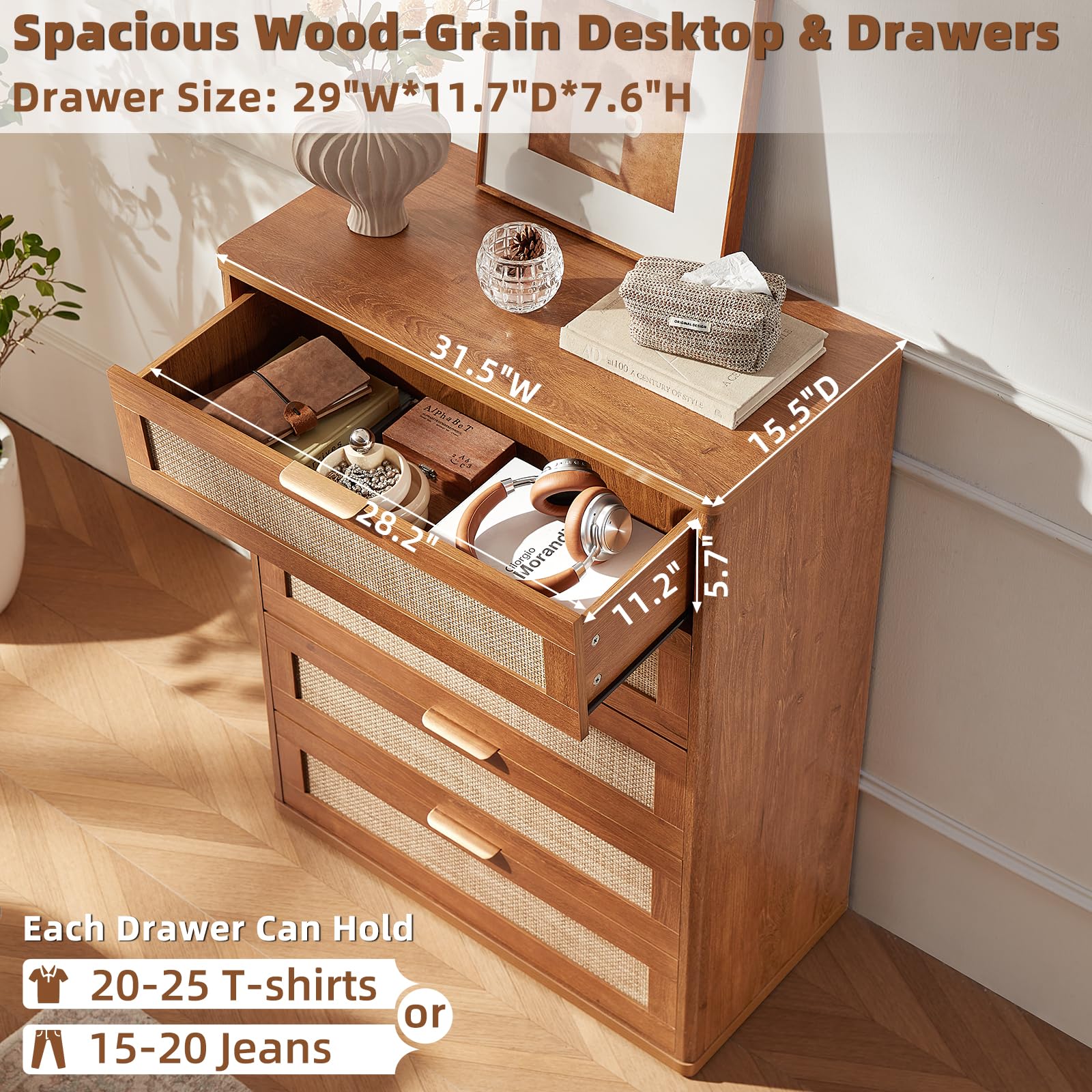 Rattan Dresser for Bedroom