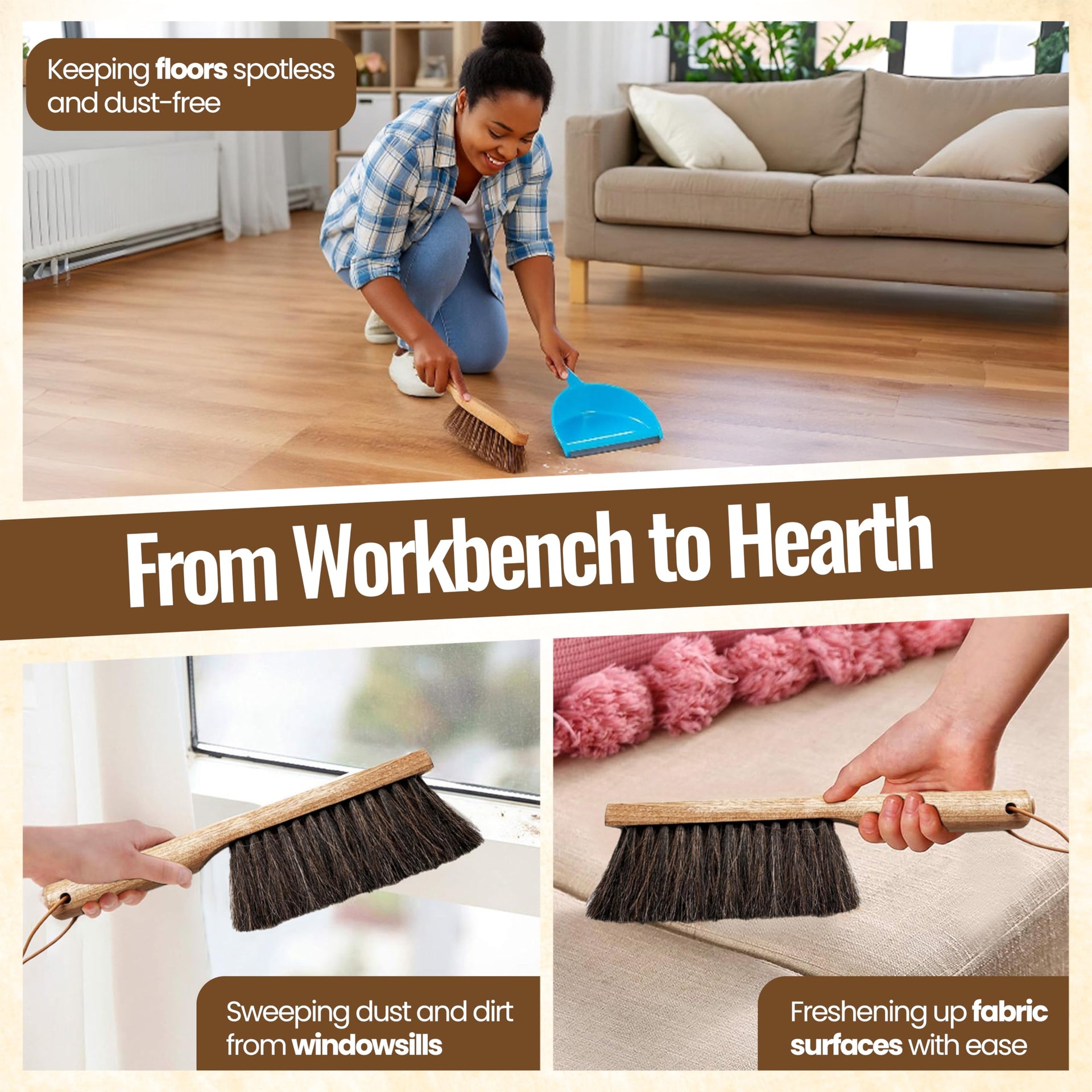 Dustpan Bench Woodworking Brush