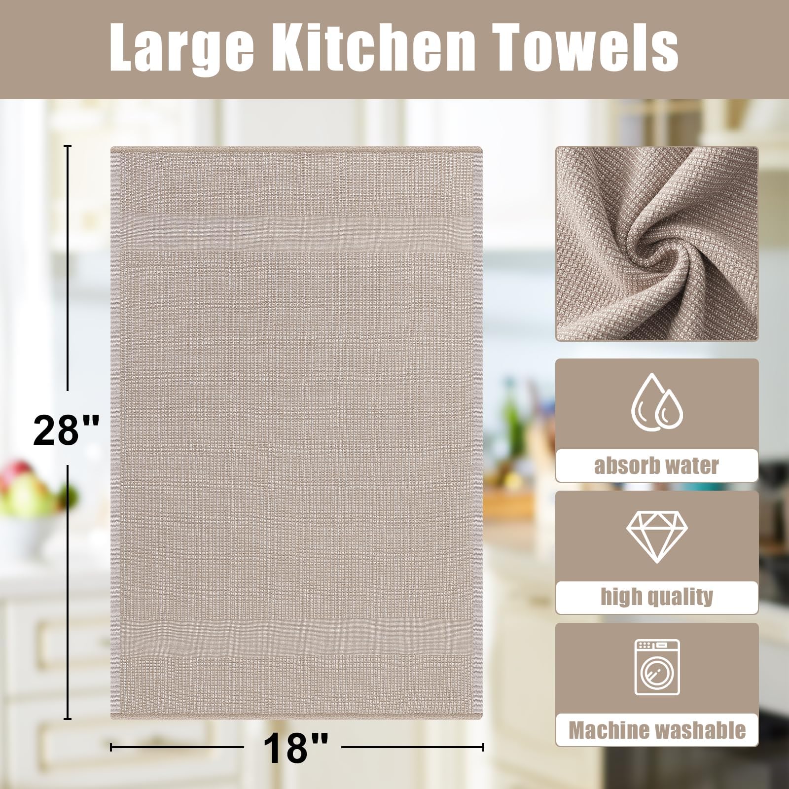 380 GSM Cotton Premium Kitchen Towels 3 Pack (3 Count)
