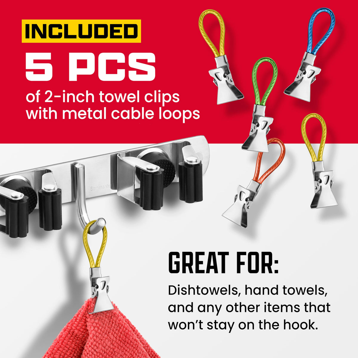 Wall Mount Hanger for Brooms & Mops