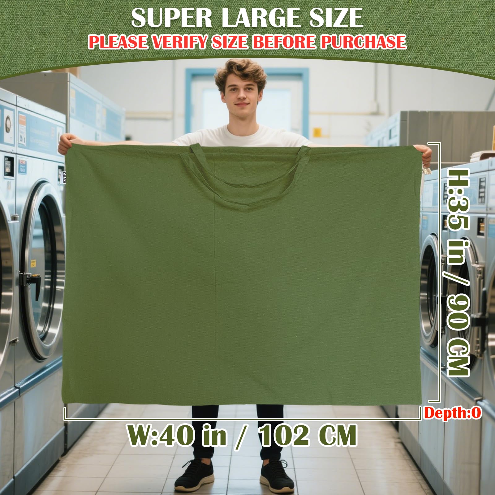 Canvas Laundry Bag 40"W x35"H