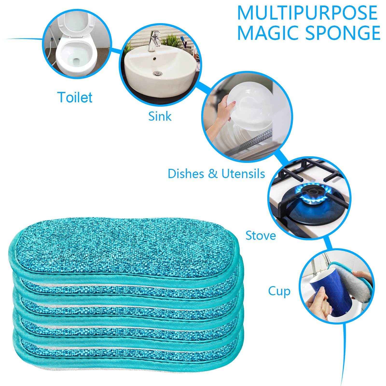 10 Pack Kitchen Dish Sponges Scrubber Non (10 Count)