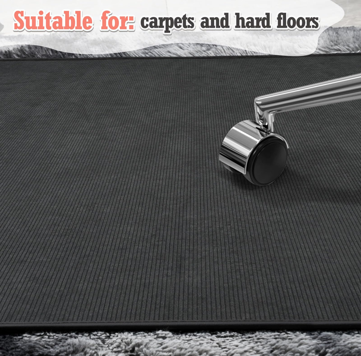 Heavy Duty Office Chair Mat for Carpet and Hardwood Floor Bohemian Desk Chair Mat Rug 36'' x 48'' Jacquard Woven Surface Floor mats for Office Home