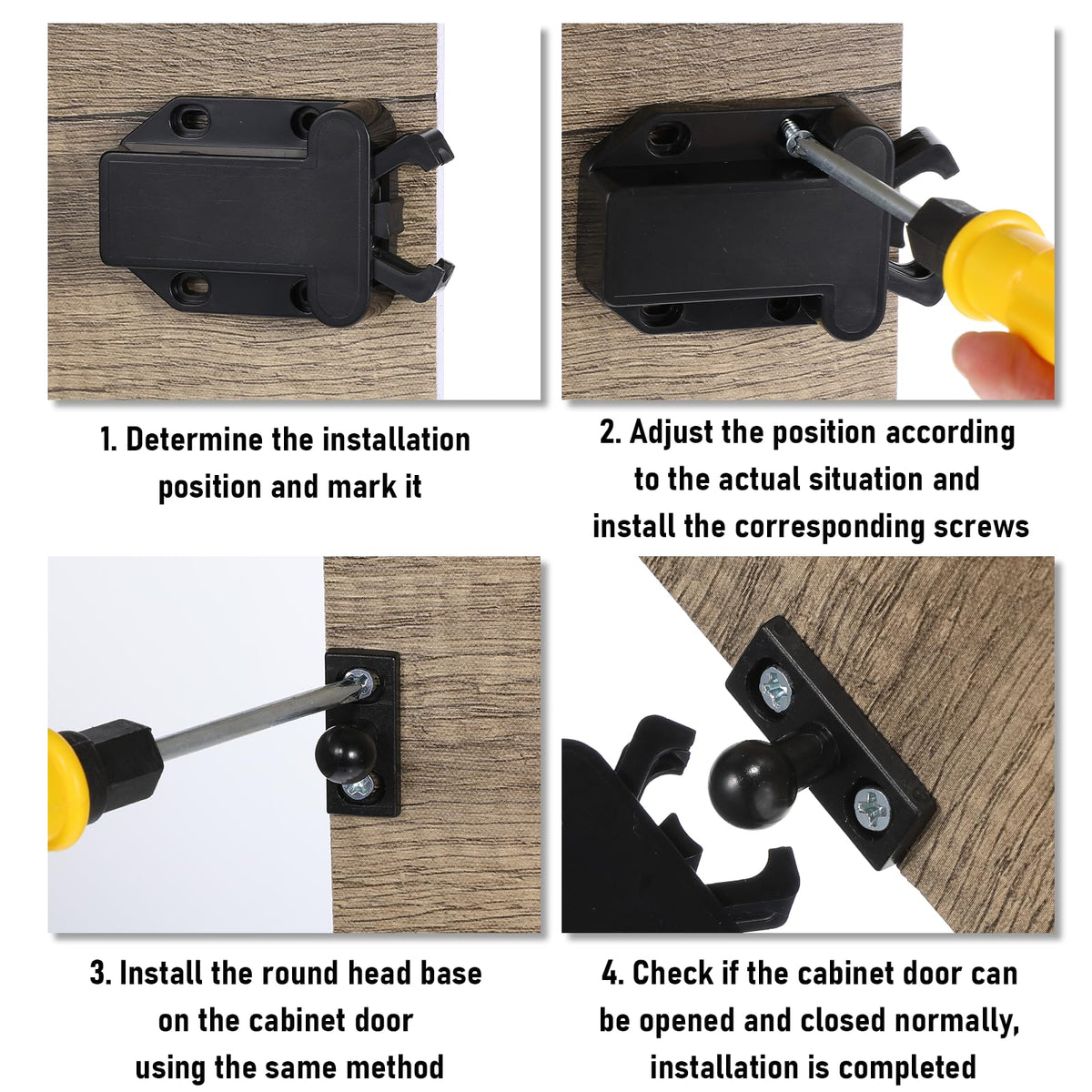 4Pack Push Latches for Cabinets (4 Count)