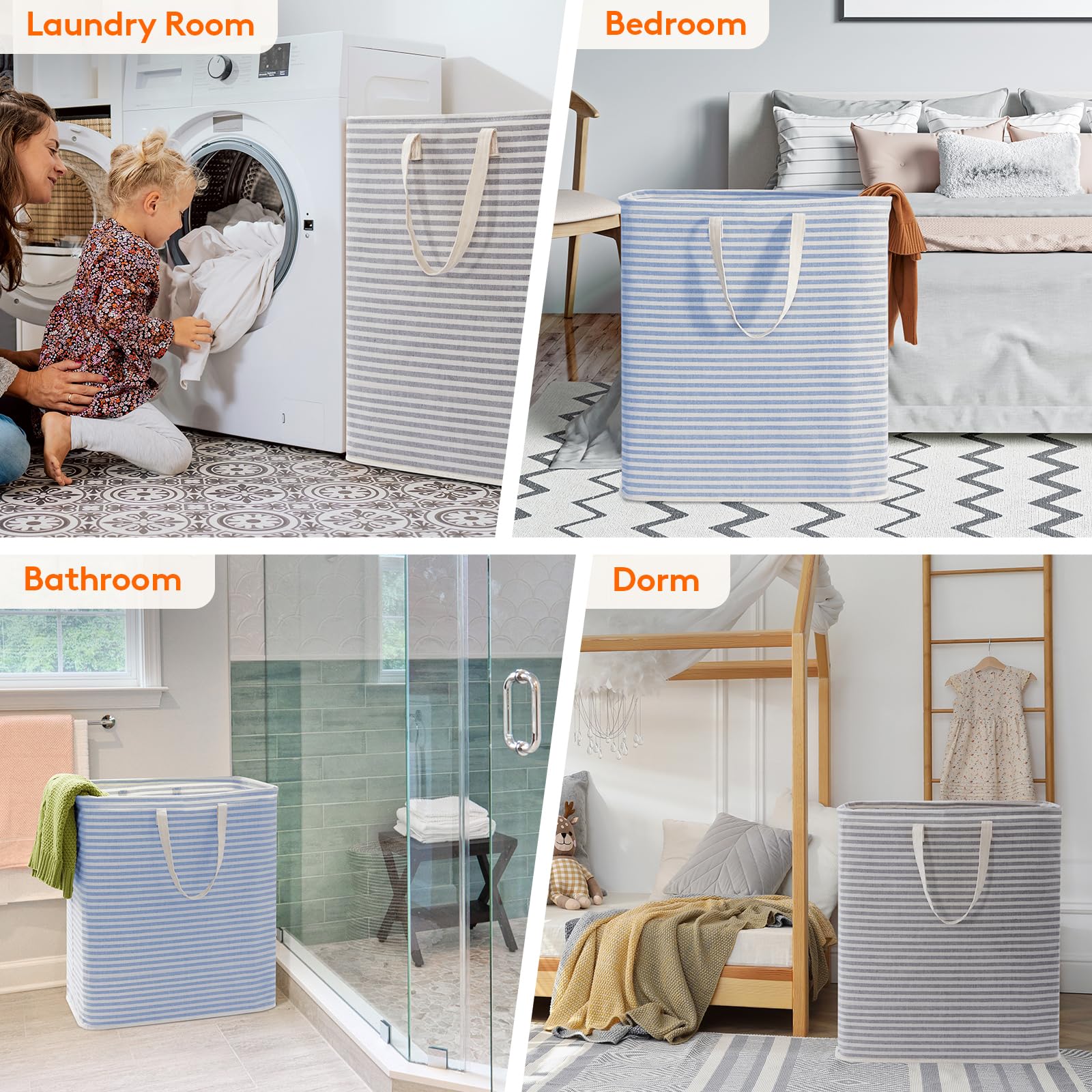 2 Pack Laundry Basket 100L Each (2 Count)