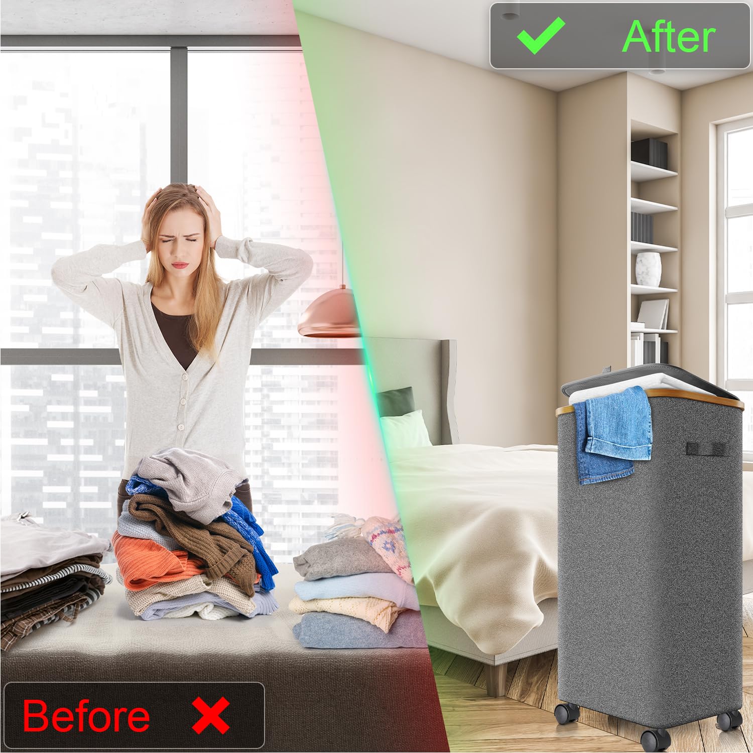 Laundry Hamper with Wheels