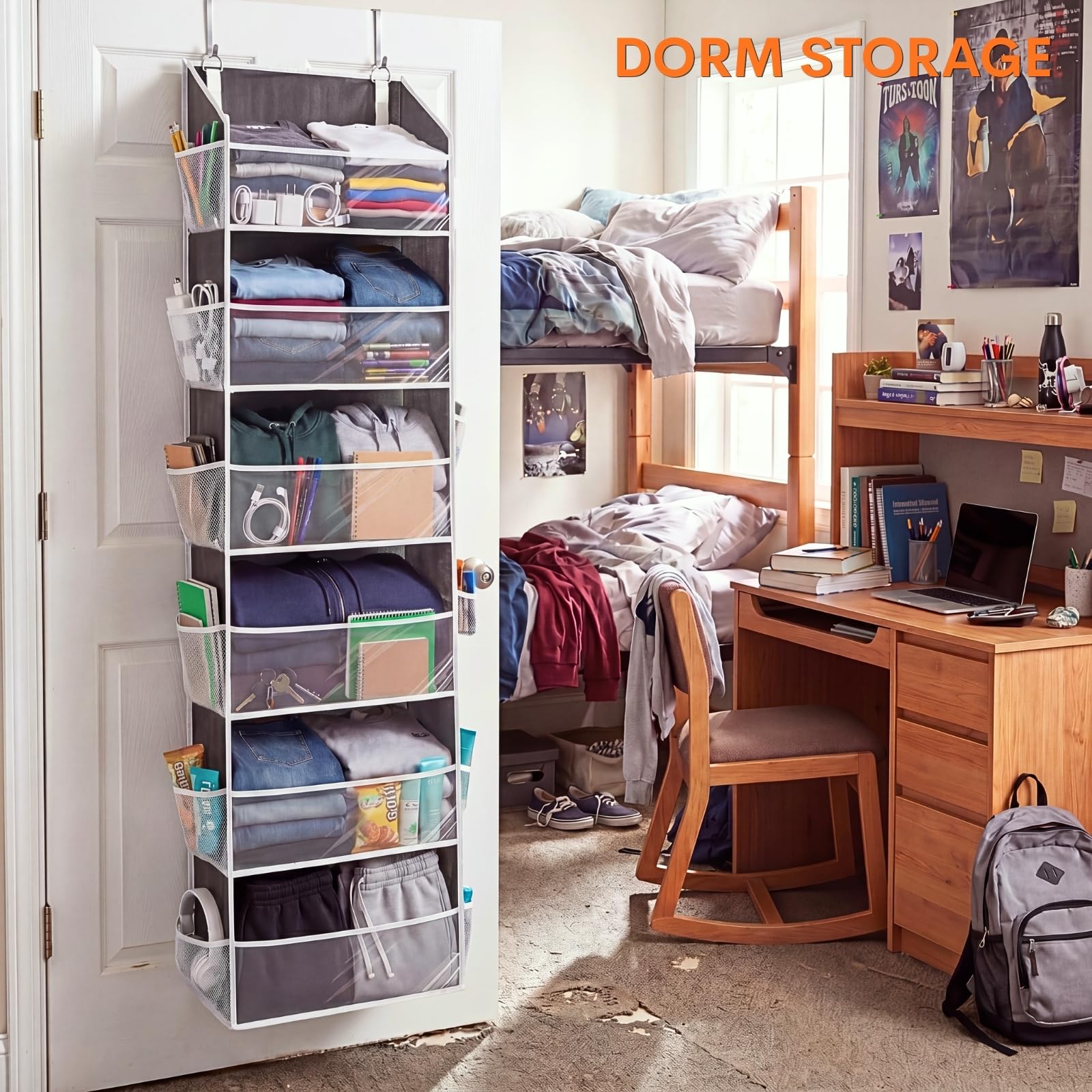 2 Pack Over Door Organizer with 6 Large Pockets