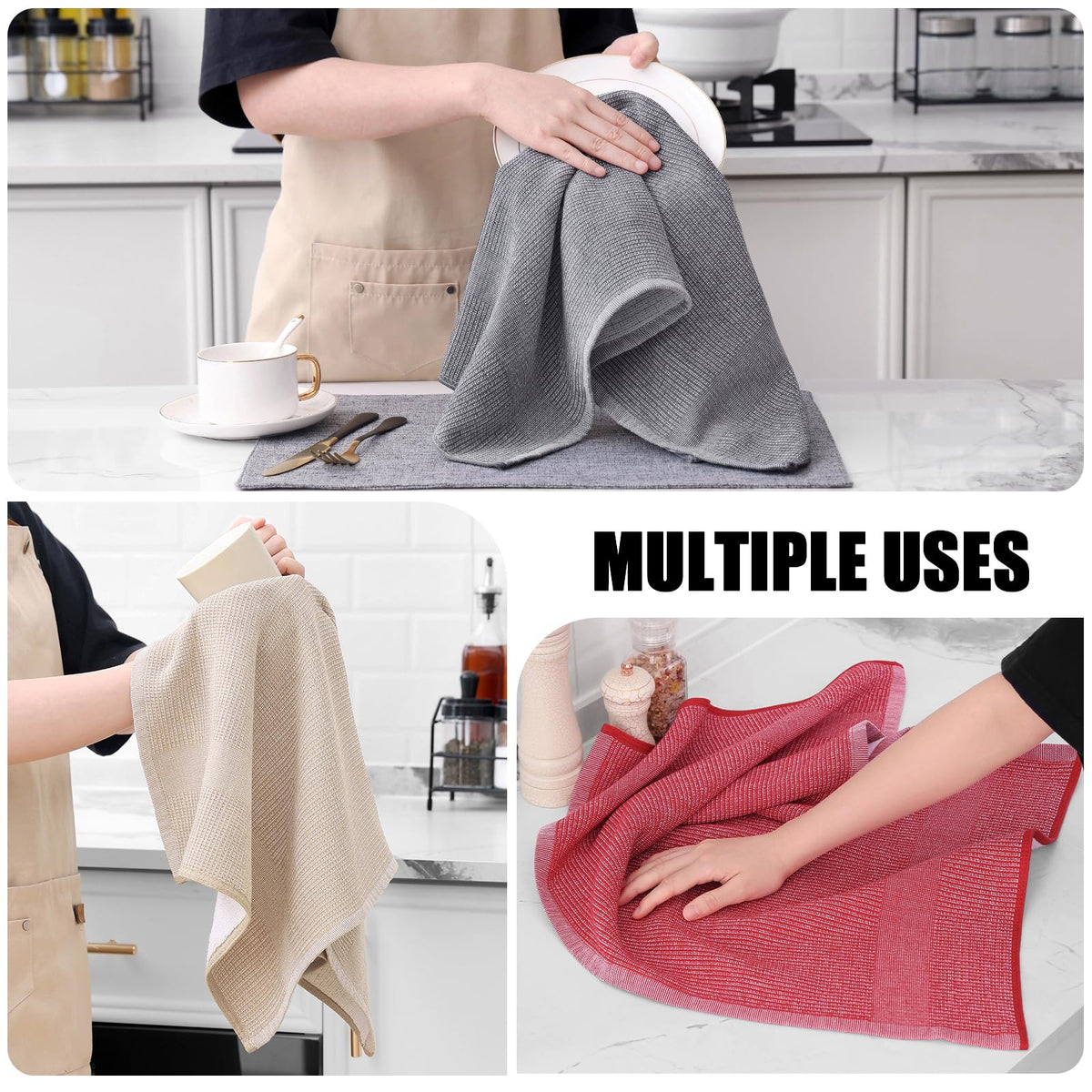 380 GSM Cotton Premium Kitchen Towels 6 Pack (6 Count)