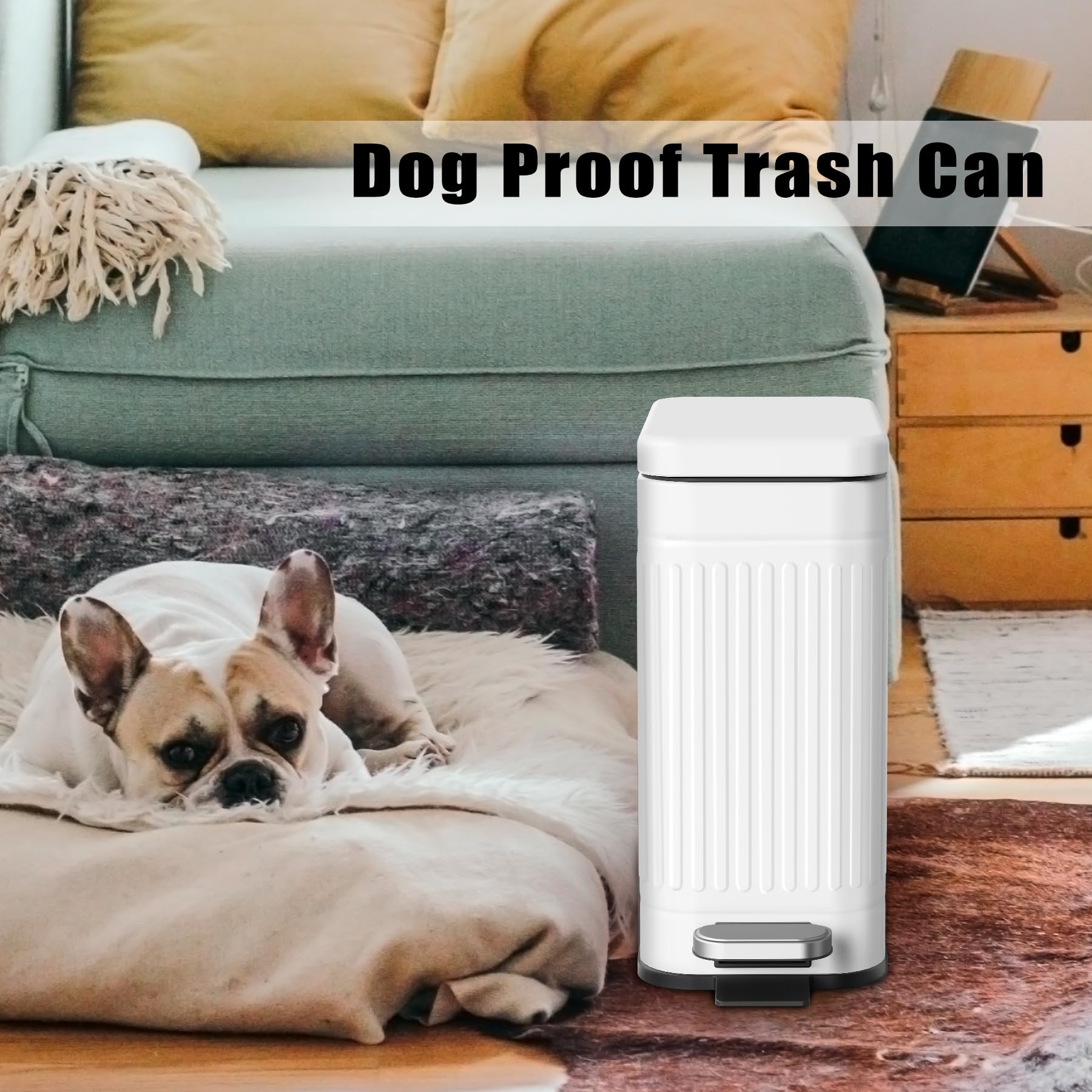2.6 Gallons Small Bathroom Trash Can with Soft Close Lid