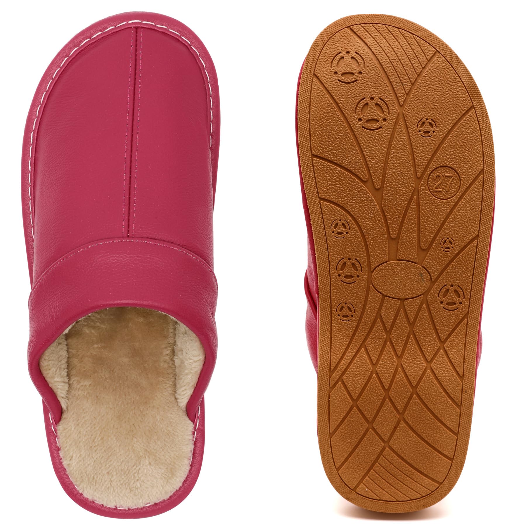 Genuine Leather Slippers for Women Men