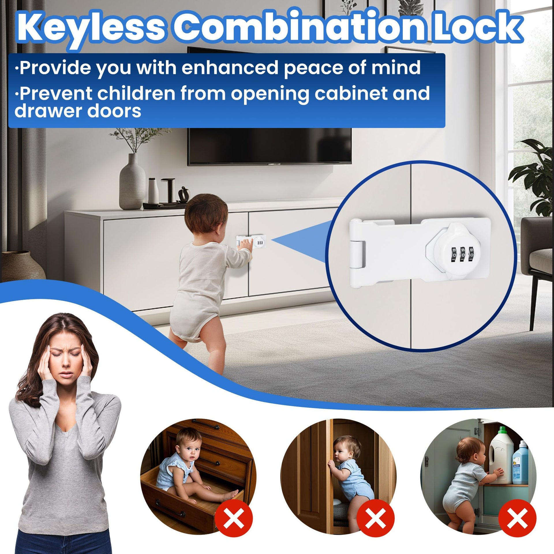 Keyless Cabinet Lock with Combination Code