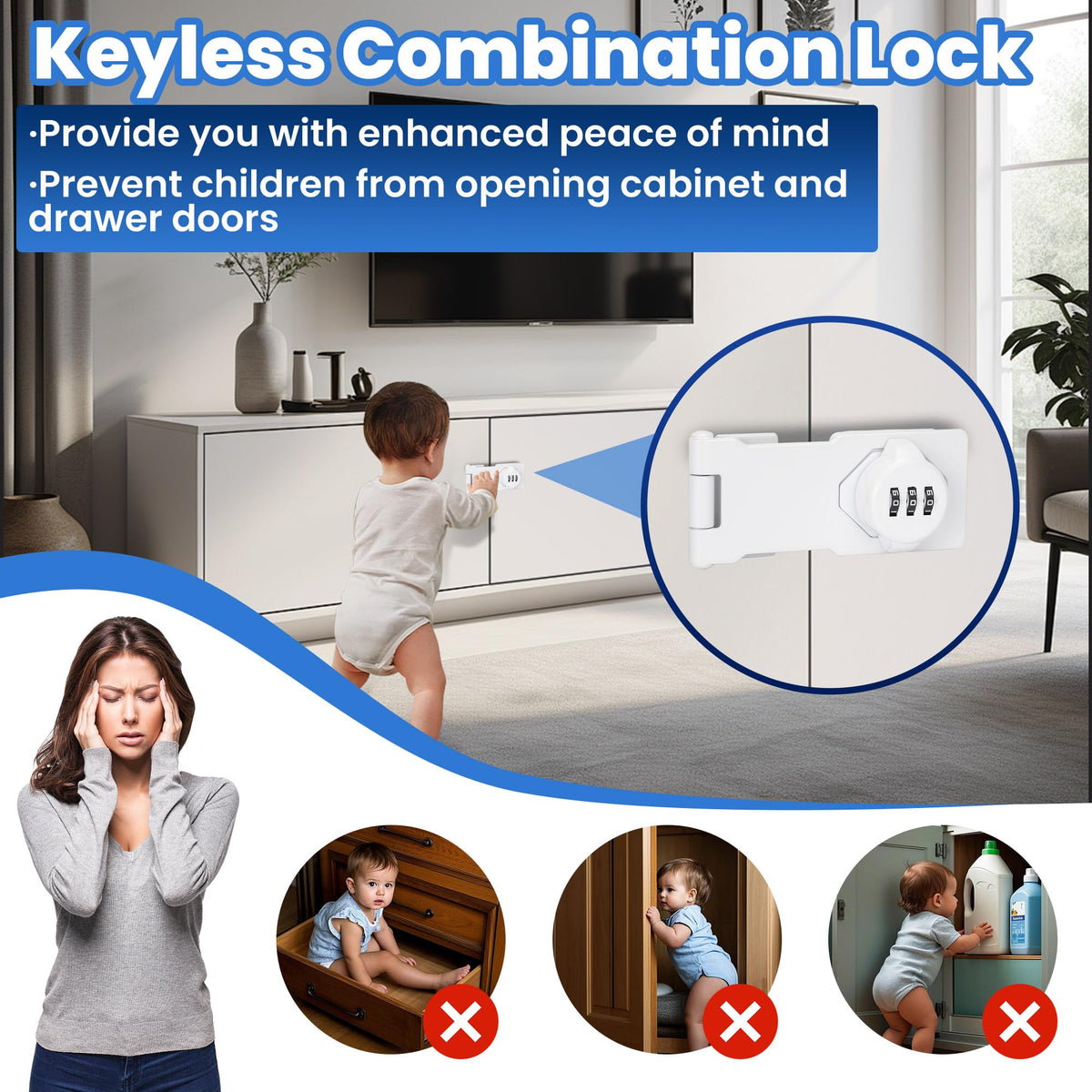 Keyless Cabinet Lock with Combination Code