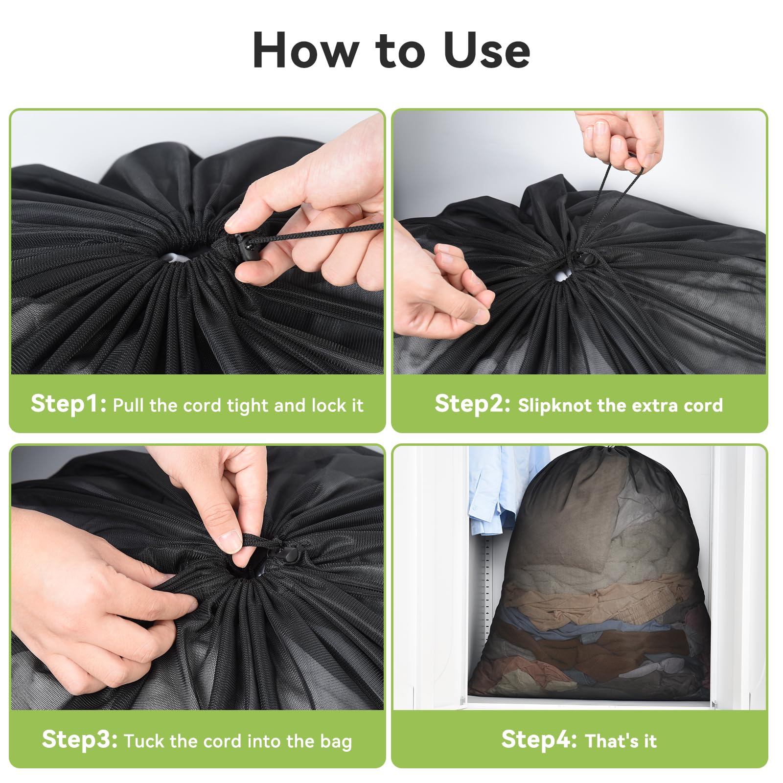 Ex Large Mesh Laundry Bags 36x43 Inch Drawstring Laundry Bag 2 Pack Dirty Clothes Mesh Net Bag Heavy Duty Travel Storage Organize Bag for Hotel Beach