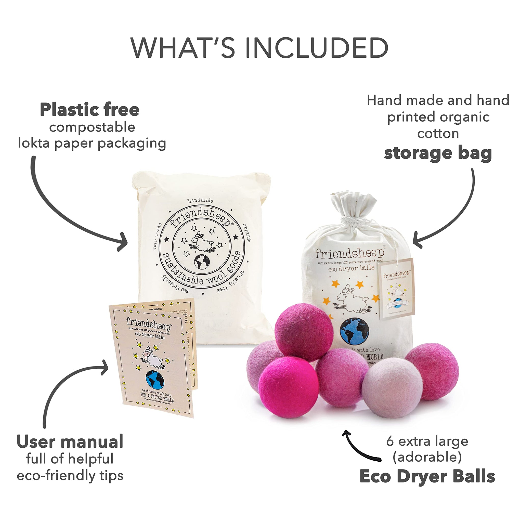 Wool Dryer Balls (6 Count)