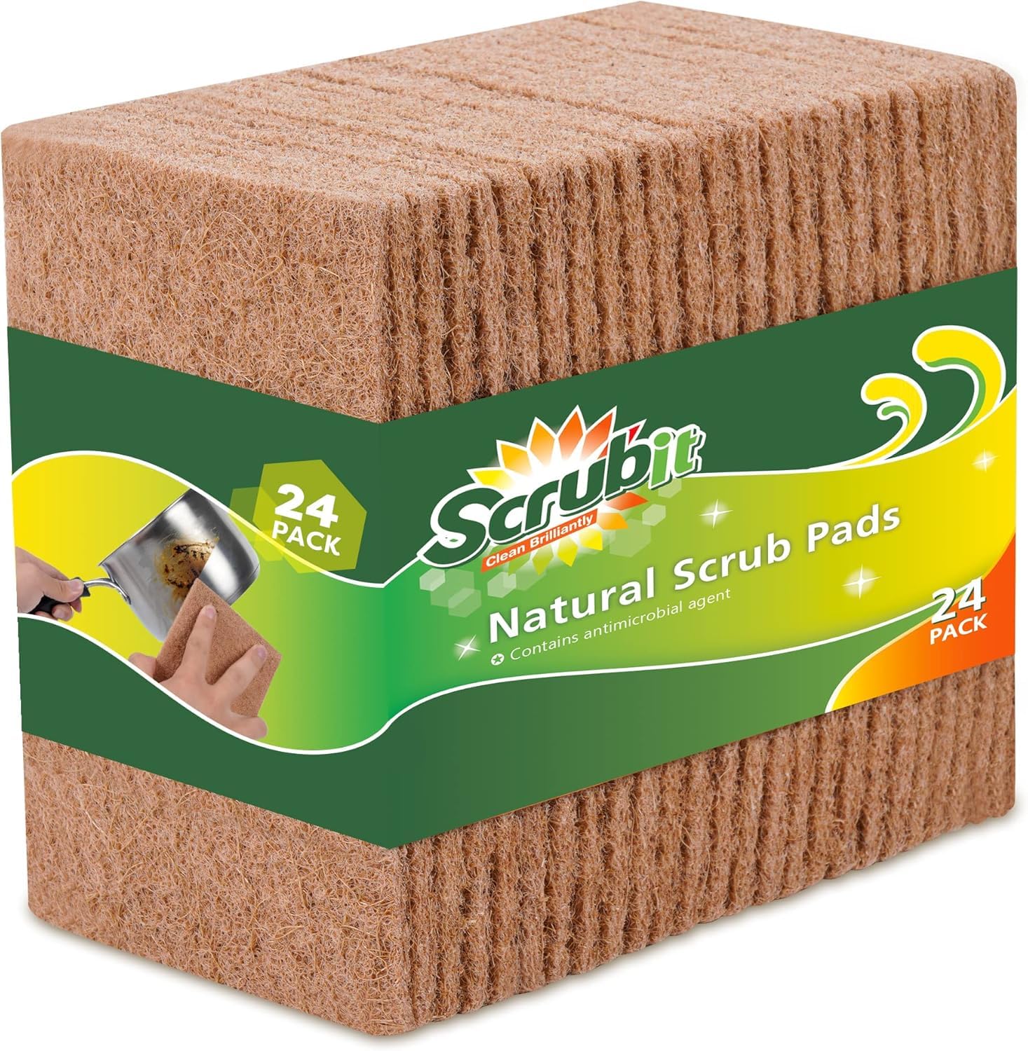 24 Natural Scouring Pads (12 Count)