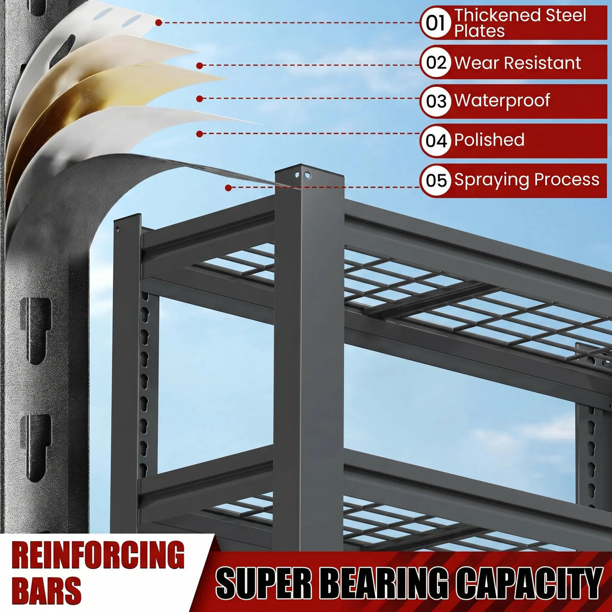 72" H Heavy Duty Garage Shelving (5 Count)