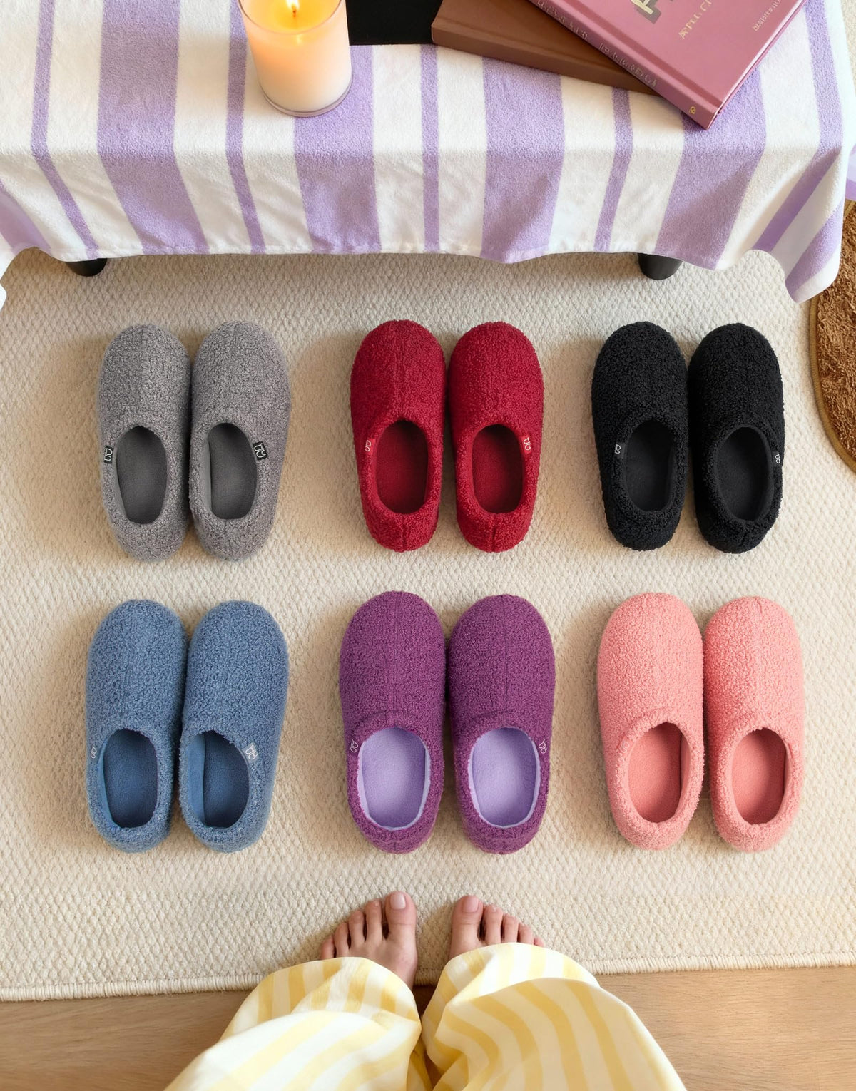 Women's Fuzzy Curly Fur Loafer Slippers