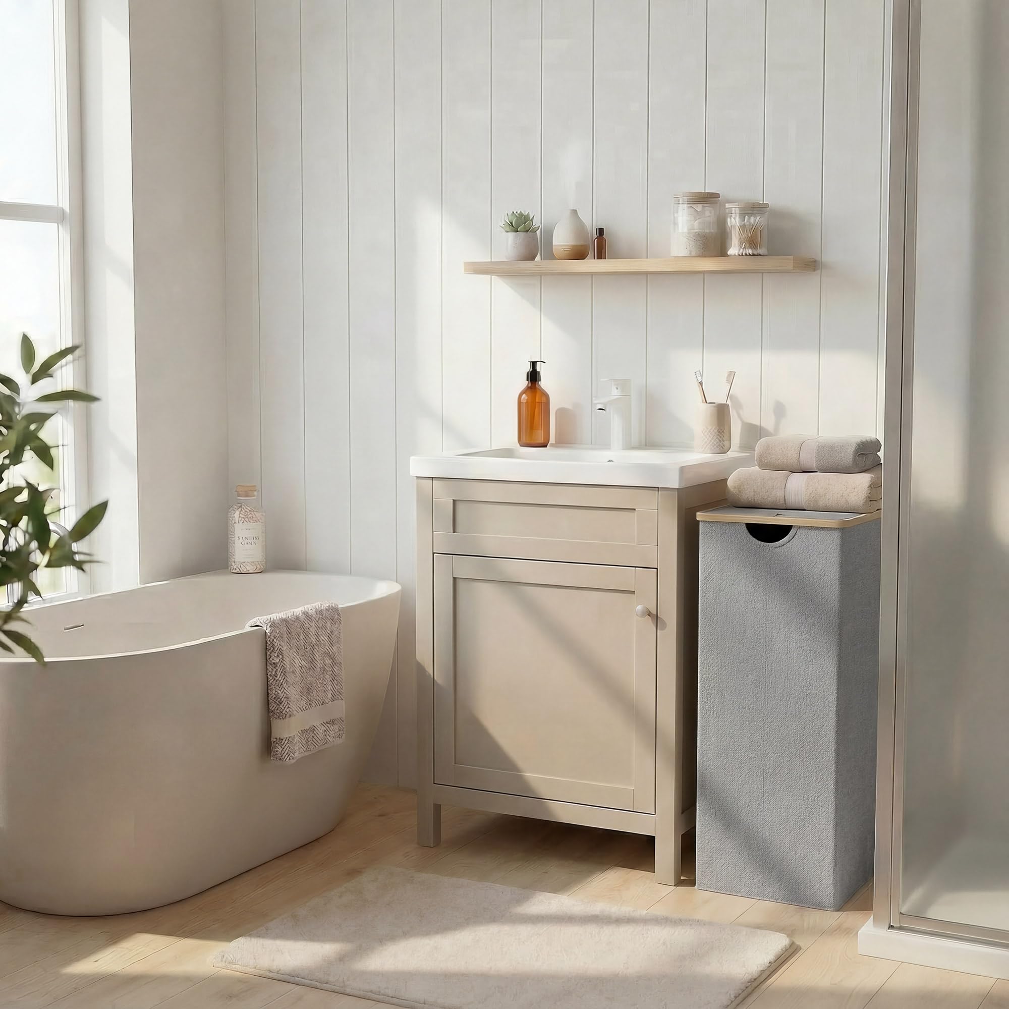 Laundry Basket with Lid and Removable Bag