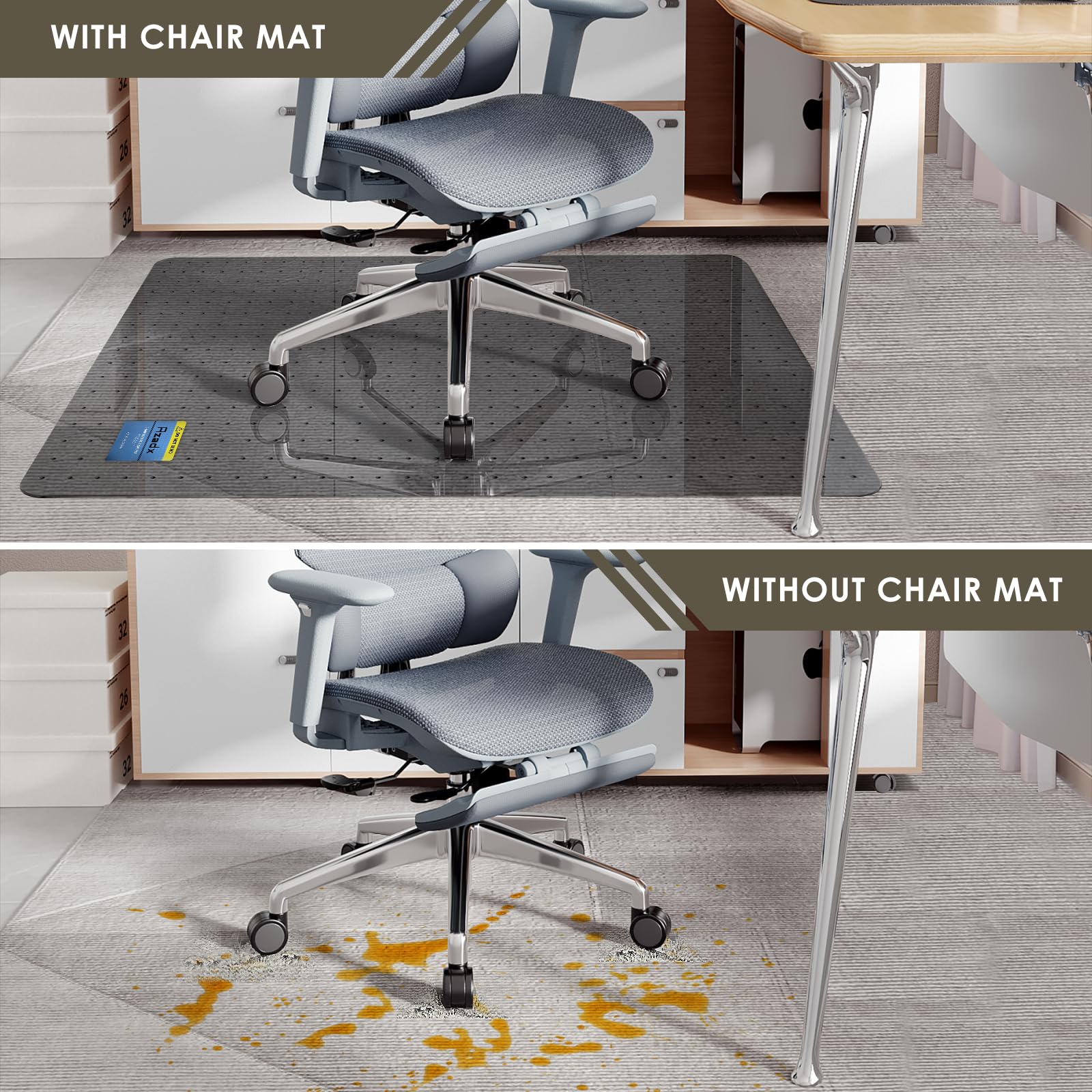 Heavy Duty Office Chair Mat for Carpet 36" x 48" Hard Material