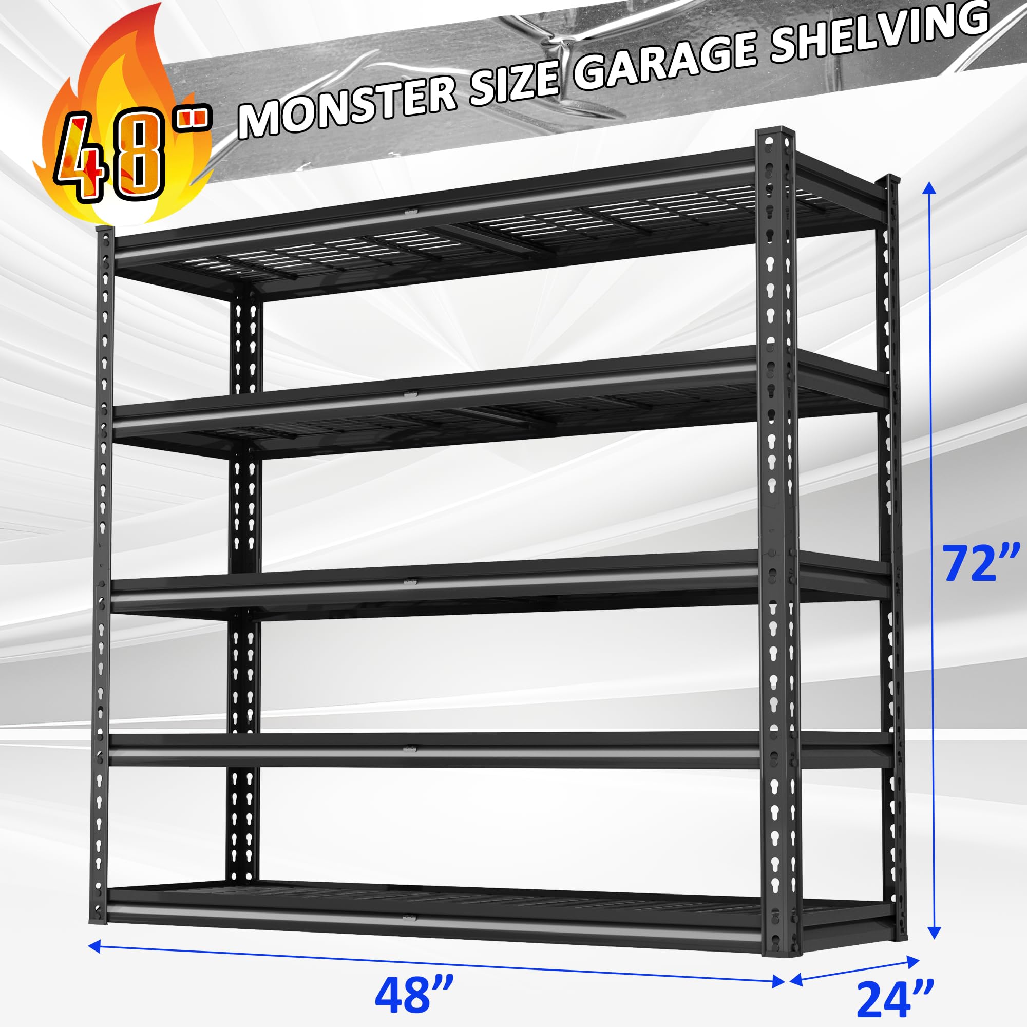 48" W Garage Shelves 5