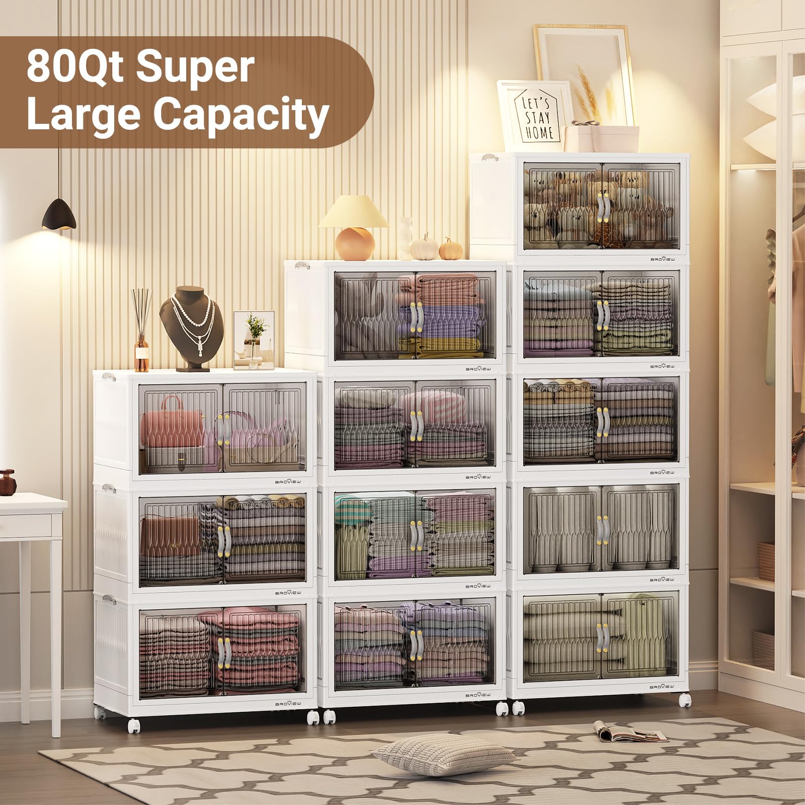 320Qt Stackable Storage Bins with Lid (4 Count)